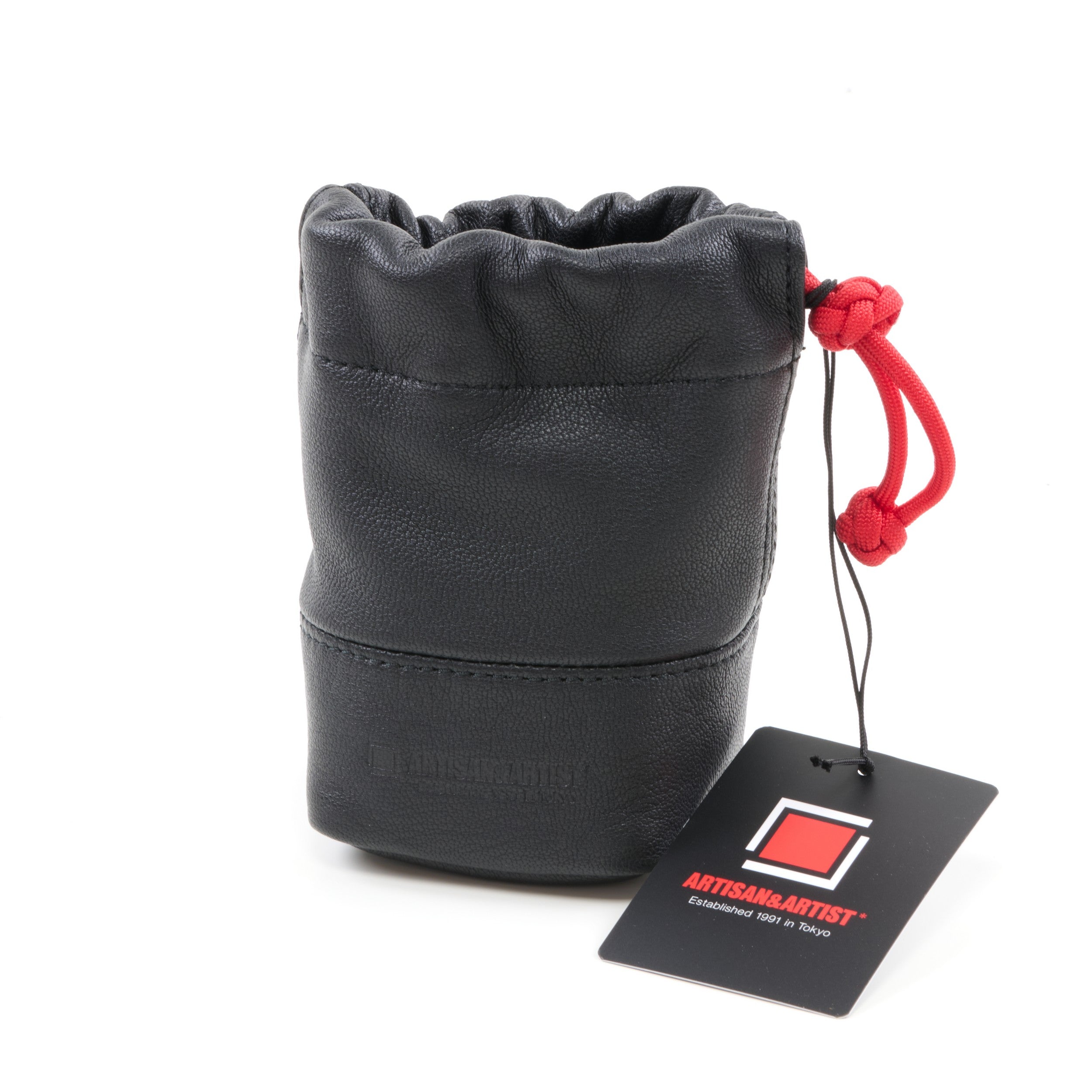 Artisan & Artist Lens Pouch Black Leather + Box