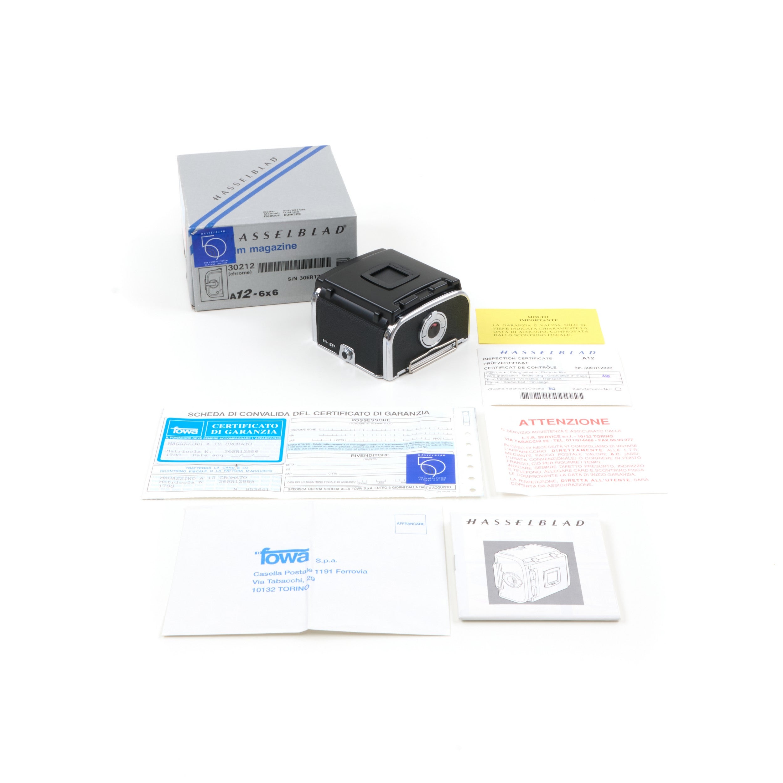 Hasselblad A12 Film Back Chrome NOS + Box