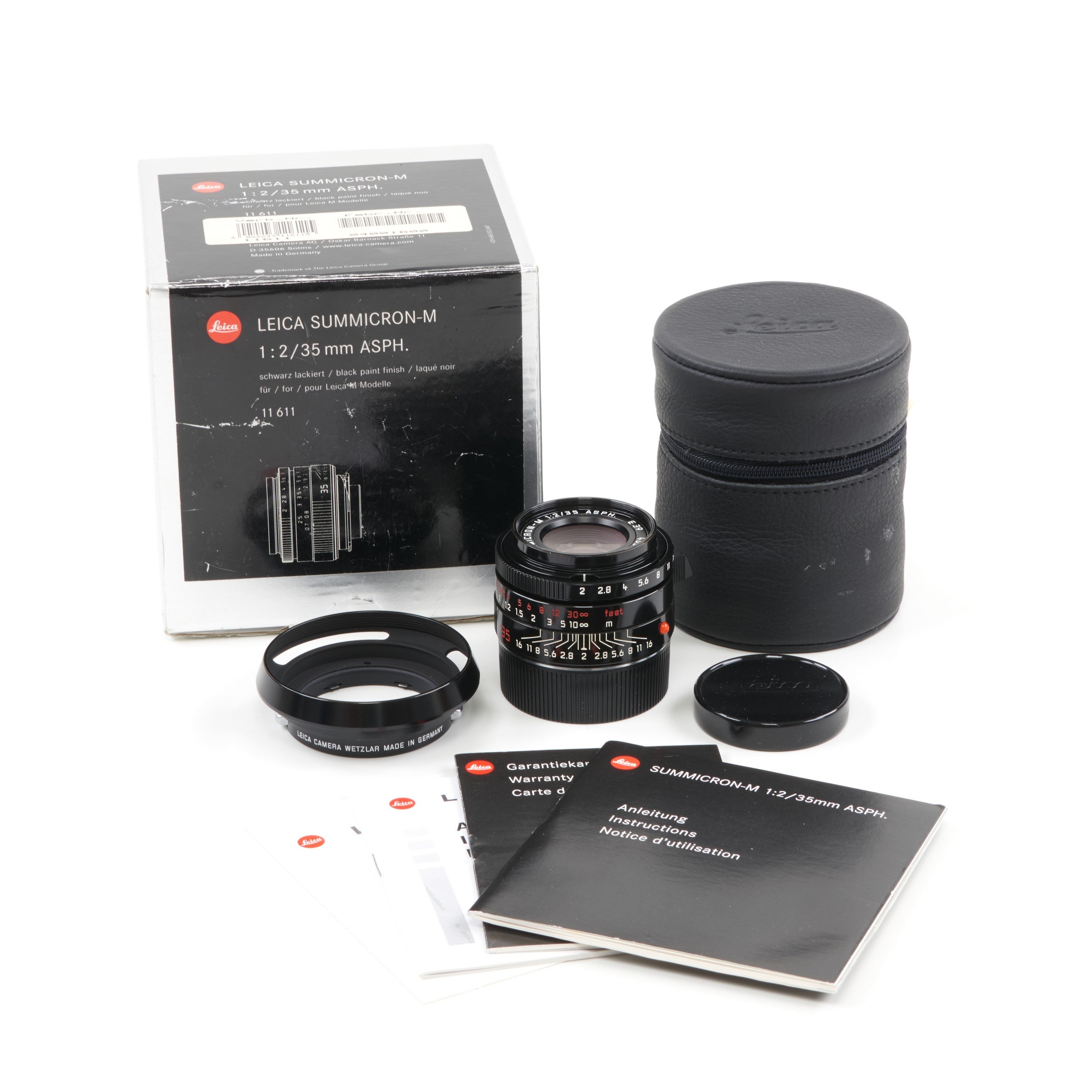 Leica 35mm f2 Summicron-M ASPH Millennium Black Paint + Box