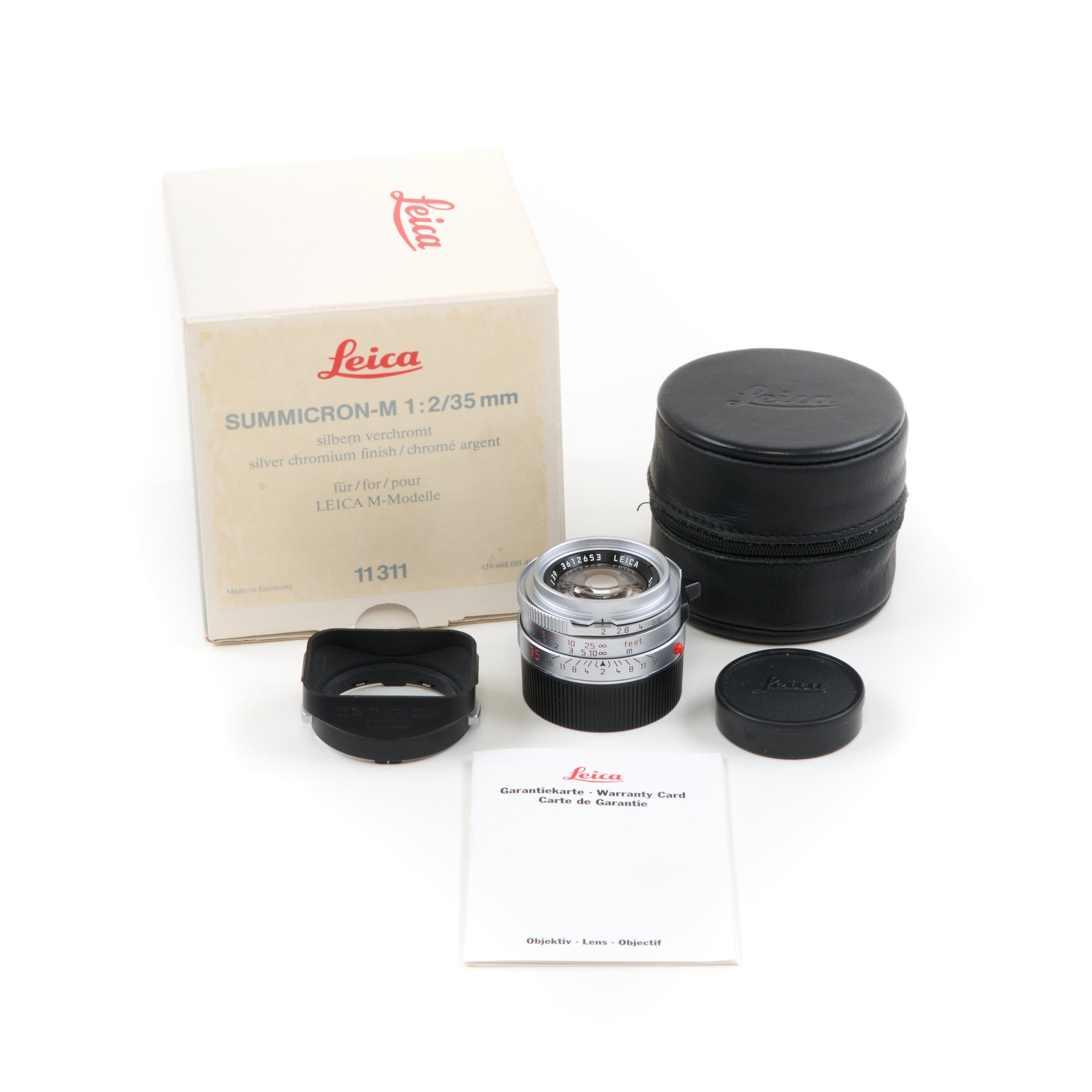 Leica 35mm f2 Summicron-M Silver 4th Version King Of Bokeh Germany + Box
