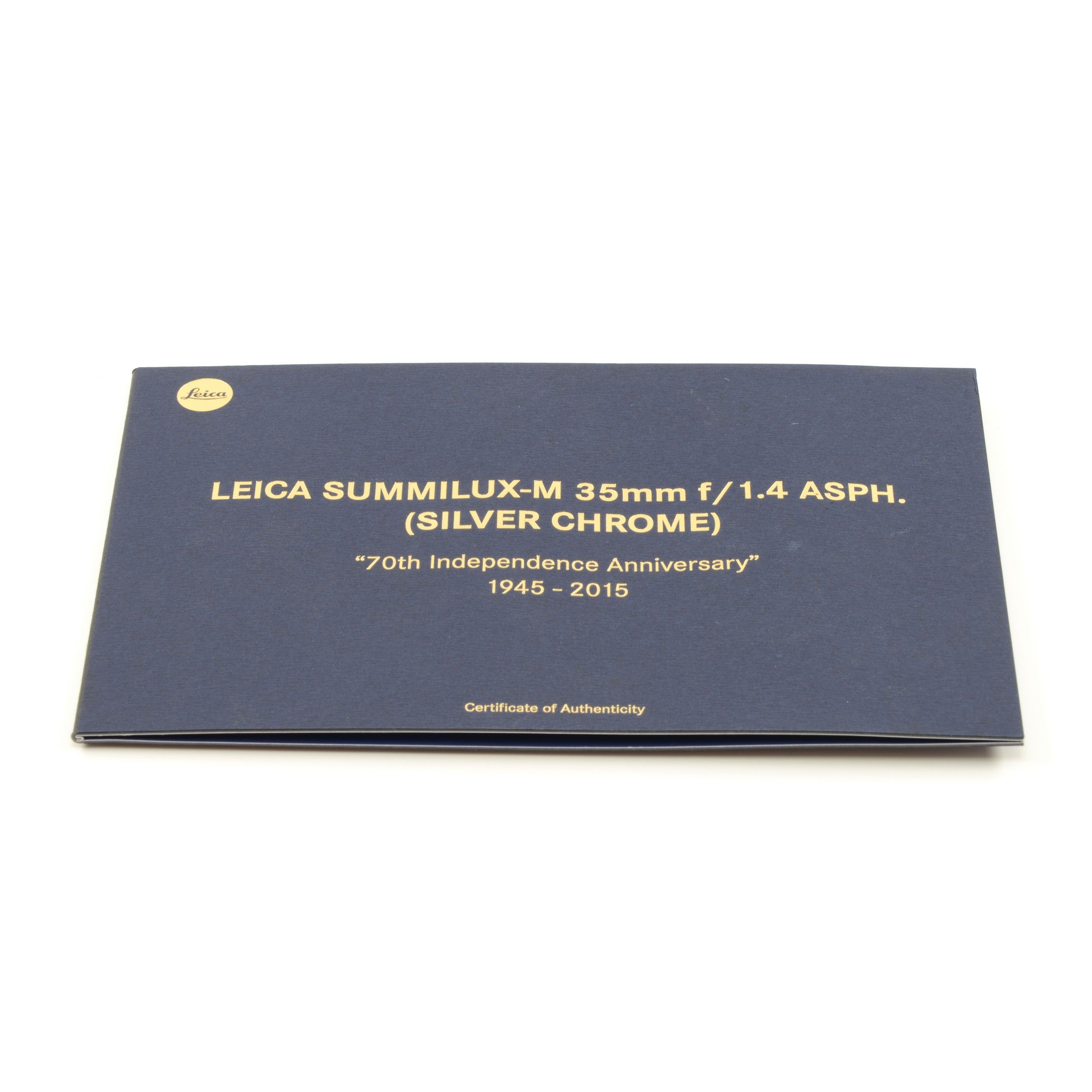 Leica 35mm f1.4 Summilux-M ASPH FLE Silver "70th Anniversary Republic of Korea" + Box