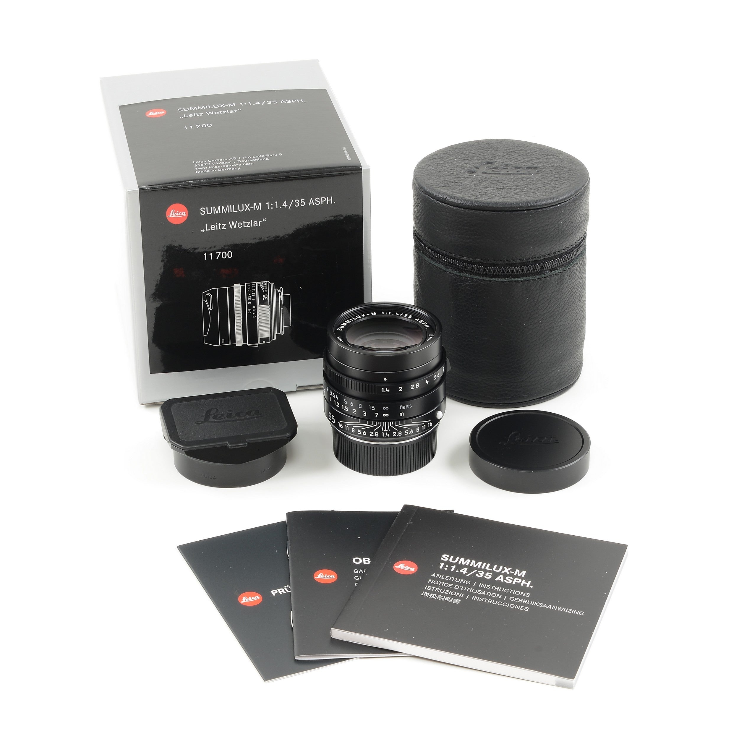2x Leica 35mm f1.4 Summilux-M ASPH Black FLE "Leitz Wetzlar" + Box Consecutive Numbers
