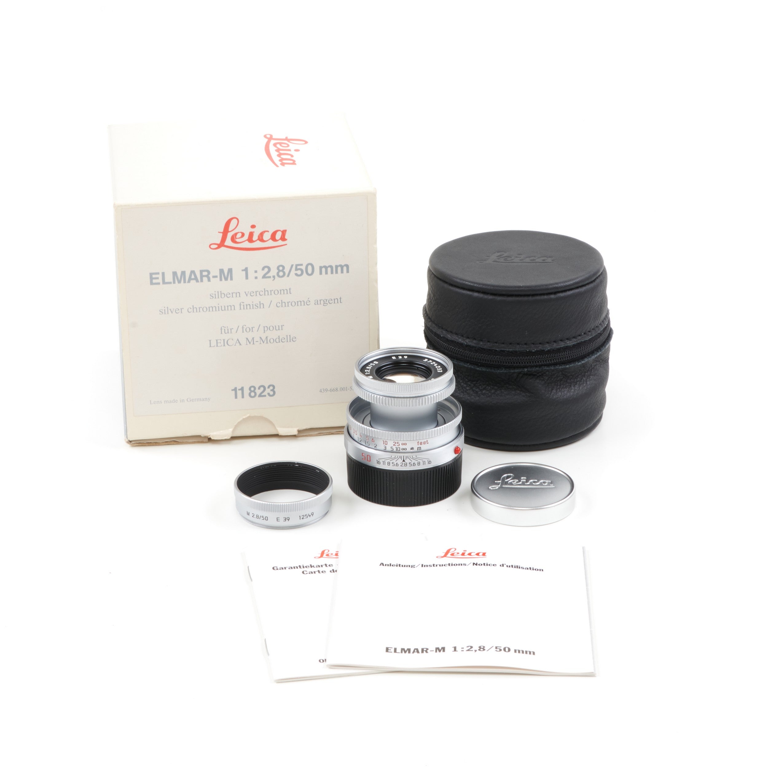 Leica 50mm f2.8 Elmar-M Silver + Box