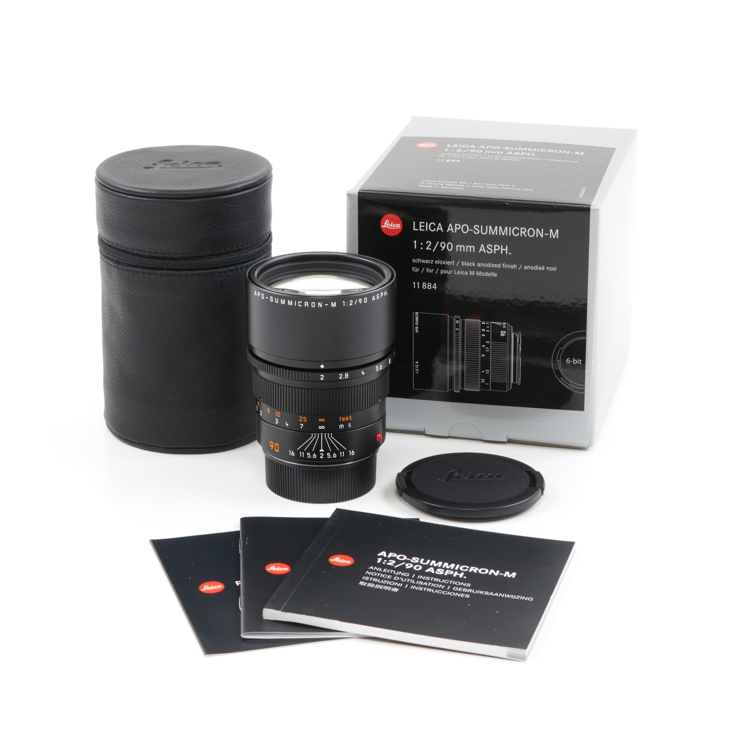 Leica 90mm f2 APO-Summicron-M ASPH Black 6-Bit + Box