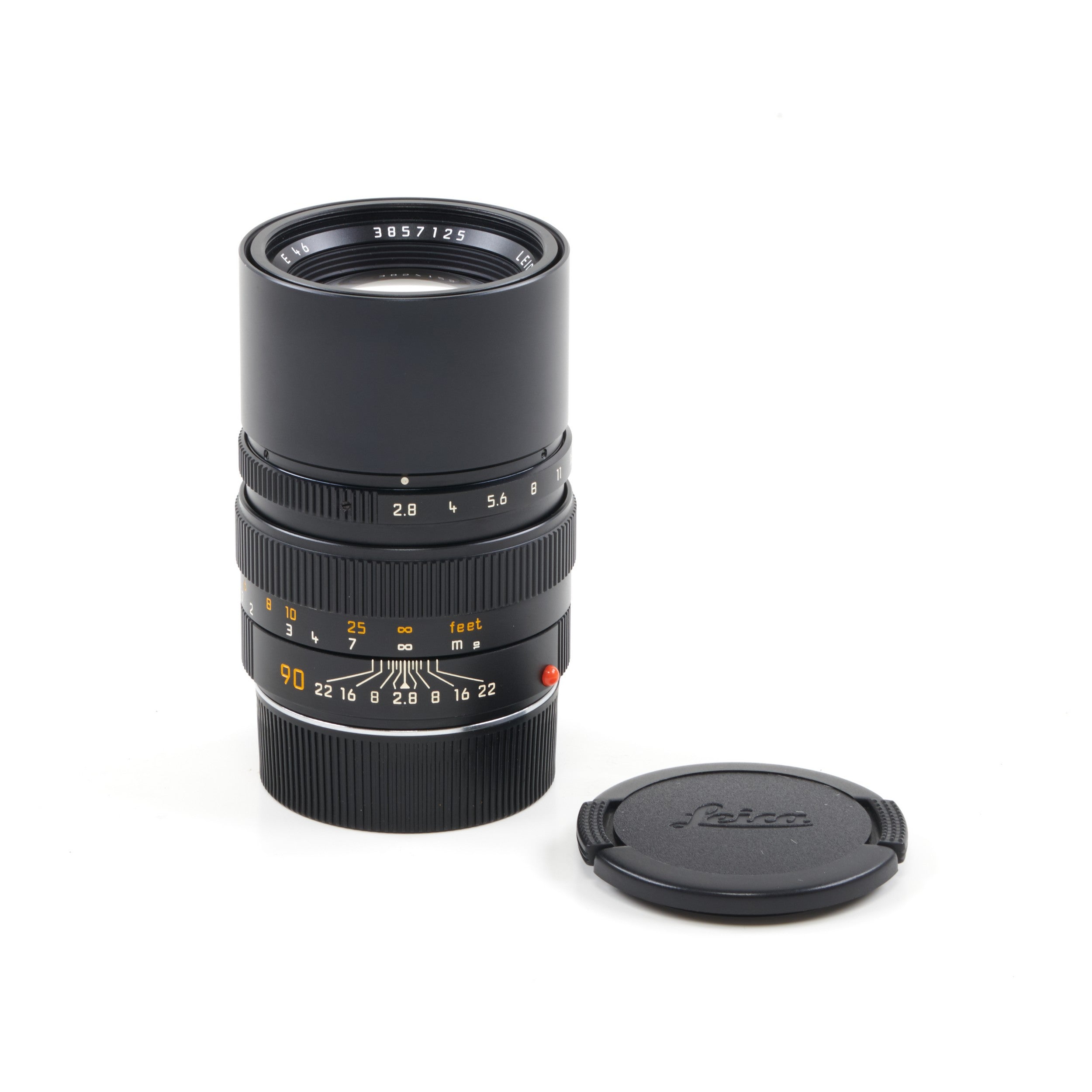 Leica 90mm f2.8 Elmarit-M Black + Box