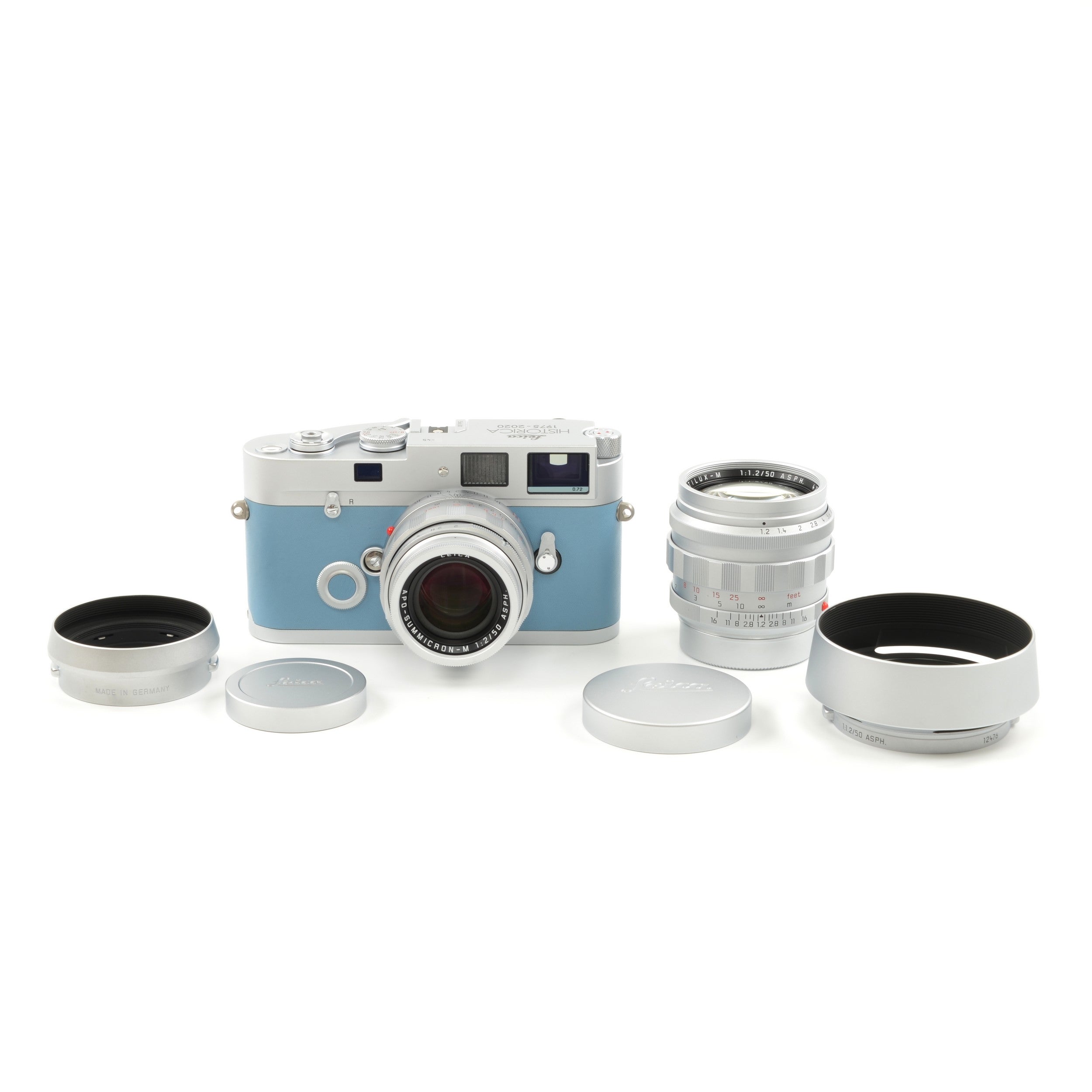 Leica MP Leica Historica 1975-2020 Set + 50mm f1.2 Noctilux-M ASPH Silver Matching Number + Box