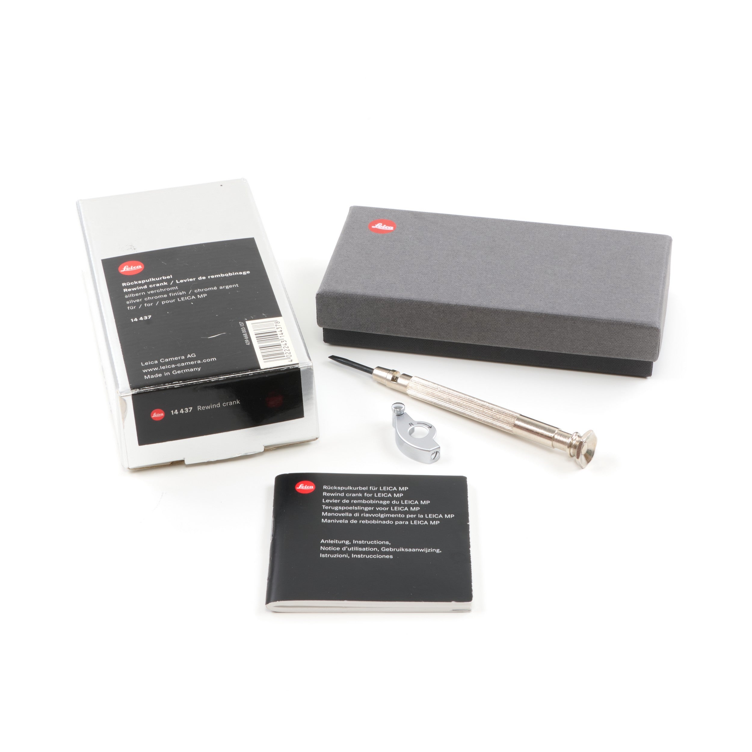 Leica MP Rewind Crank Silver + Box