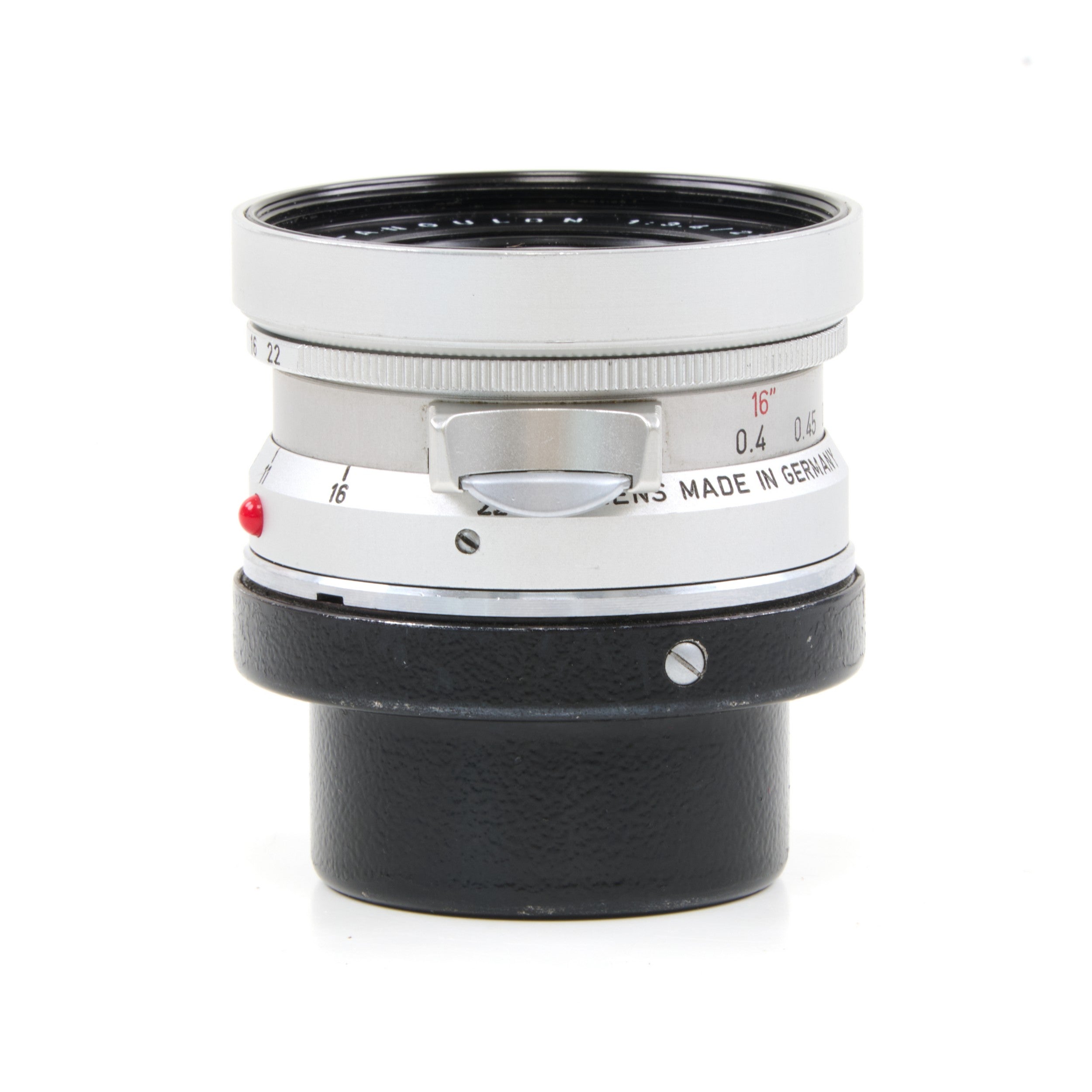 Leitz 21mm f3.4 Super-Angulon Silver + 12501 Hood