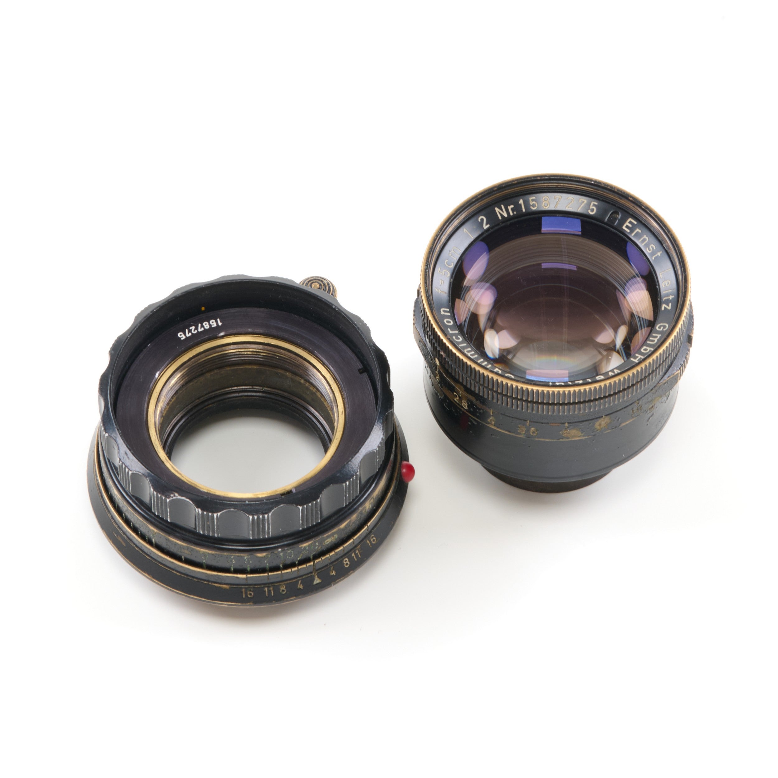 Leitz 50mm f2 Summicron Black Paint Brass Mount Rare