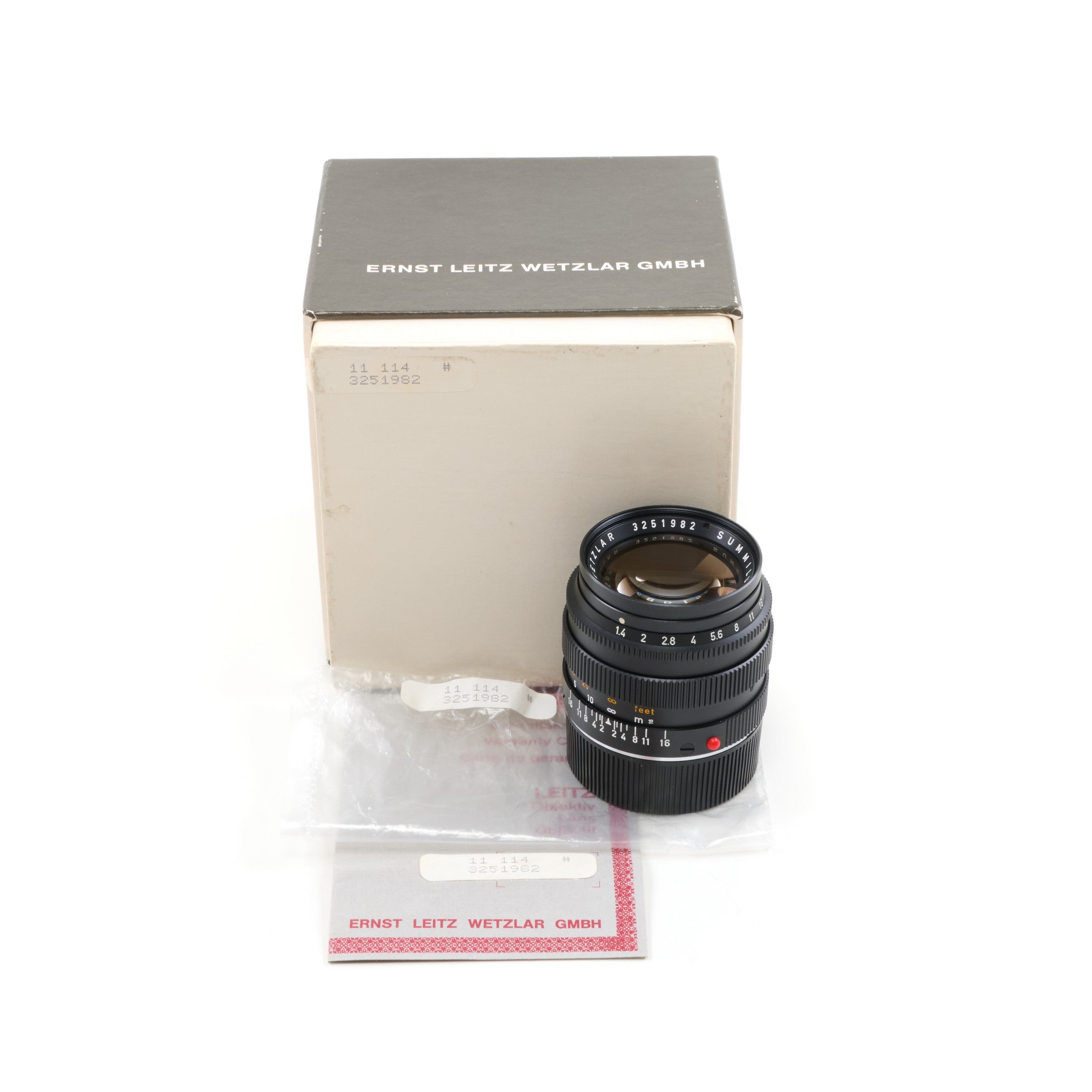 Leitz 50mm f1.4 Summilux Black + Box