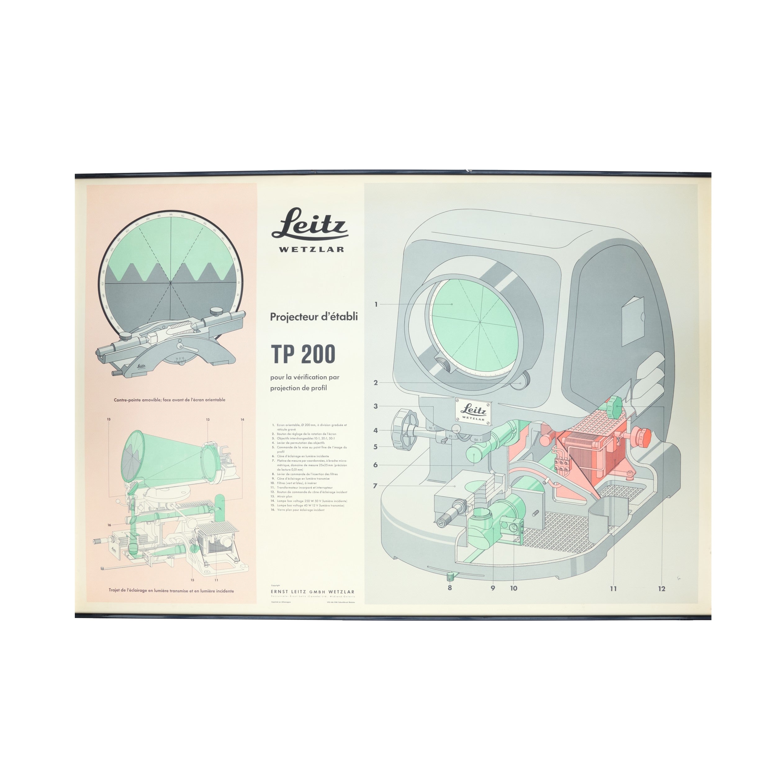 Leitz Optical Bench Comparator TP 200 Poster French 1966