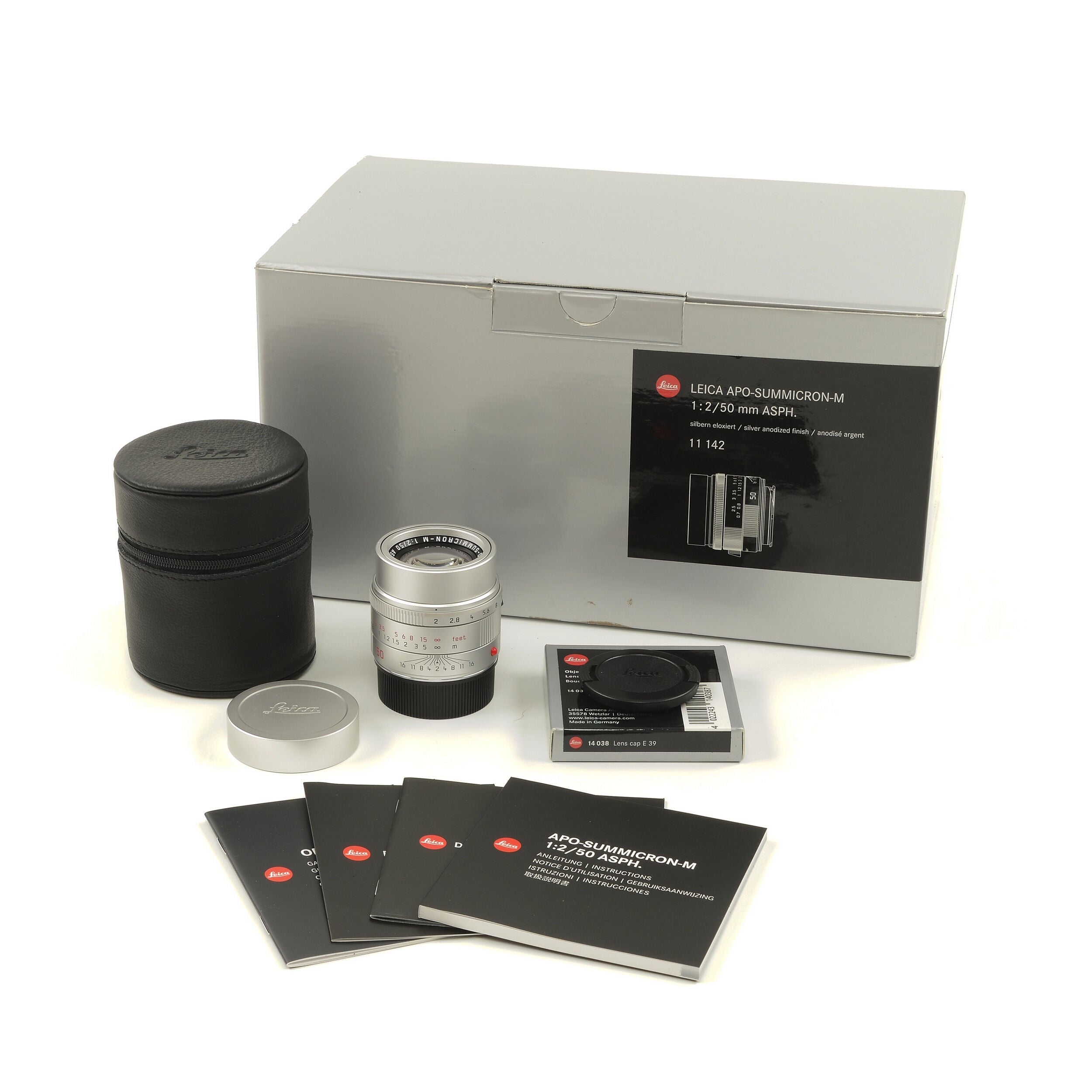 Leica 50mm f2 APO-Summicron-M Silver + Box