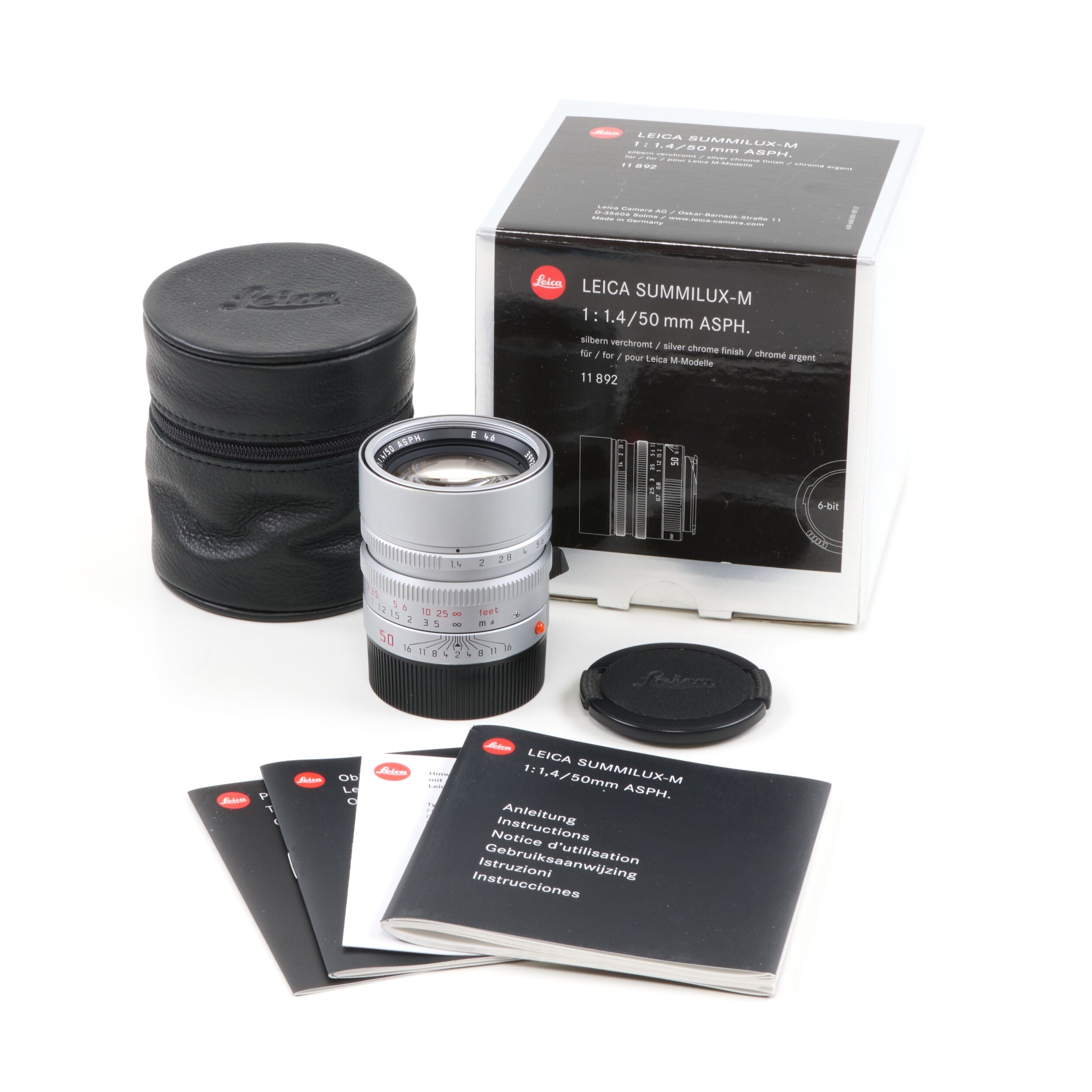 Leica 50mm f1.4 Summilux-M ASPH Silver 6-Bit + Box