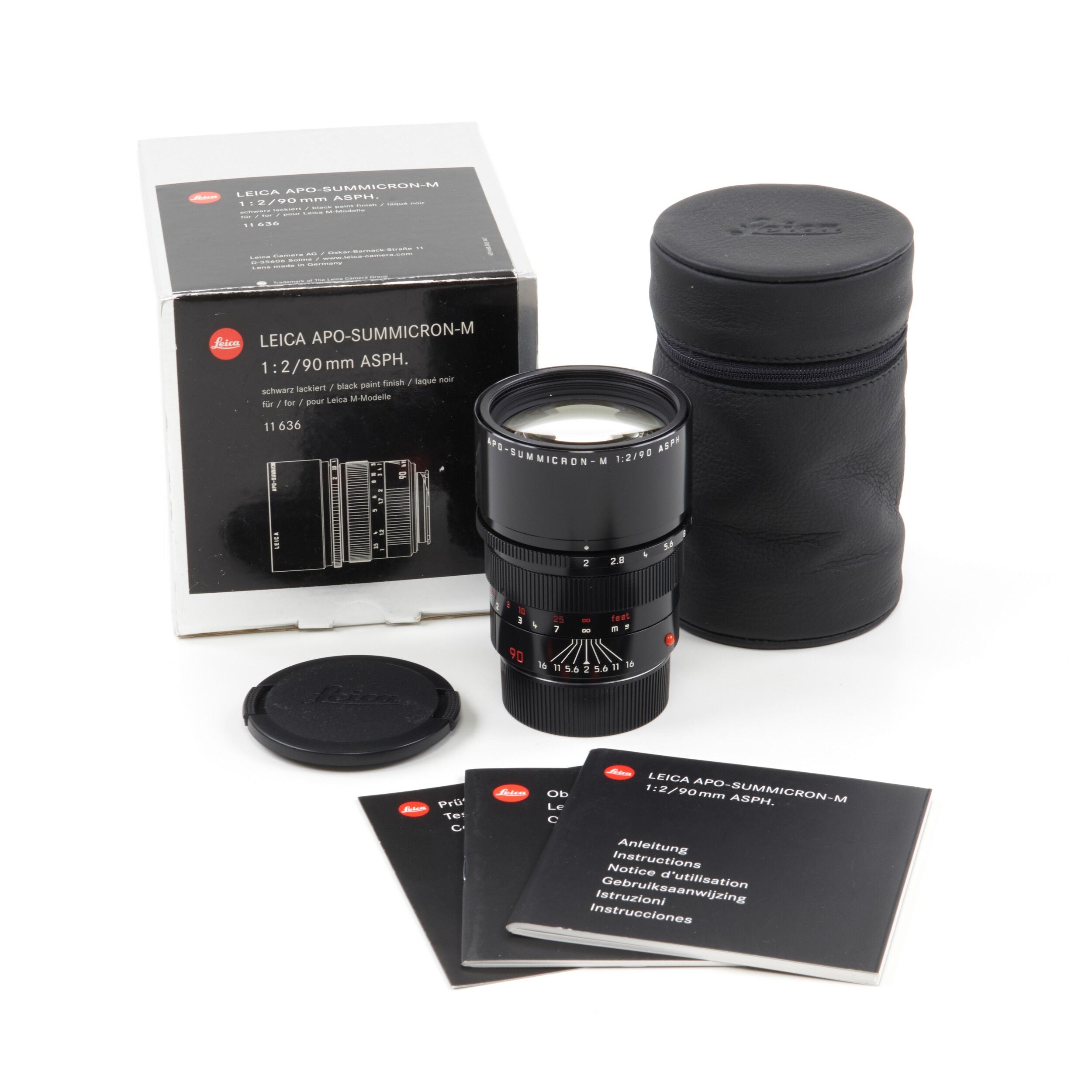 Leica 90mm f2 APO-Summicron-M ASPH Millennium Black Paint + Box