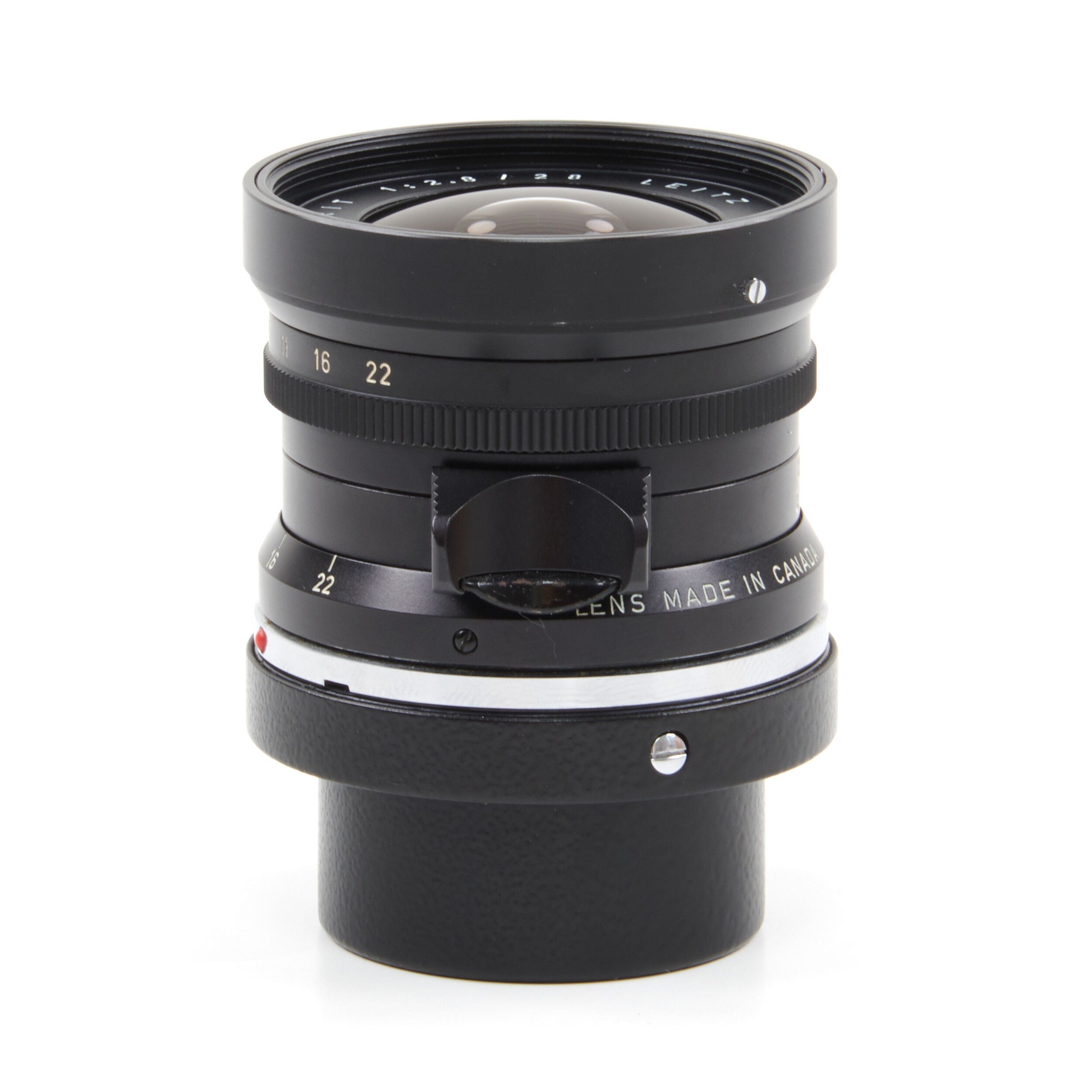 Leitz 28mm f2.8 Elmarit 9 Element Black Paint Stopper Canada + Hood