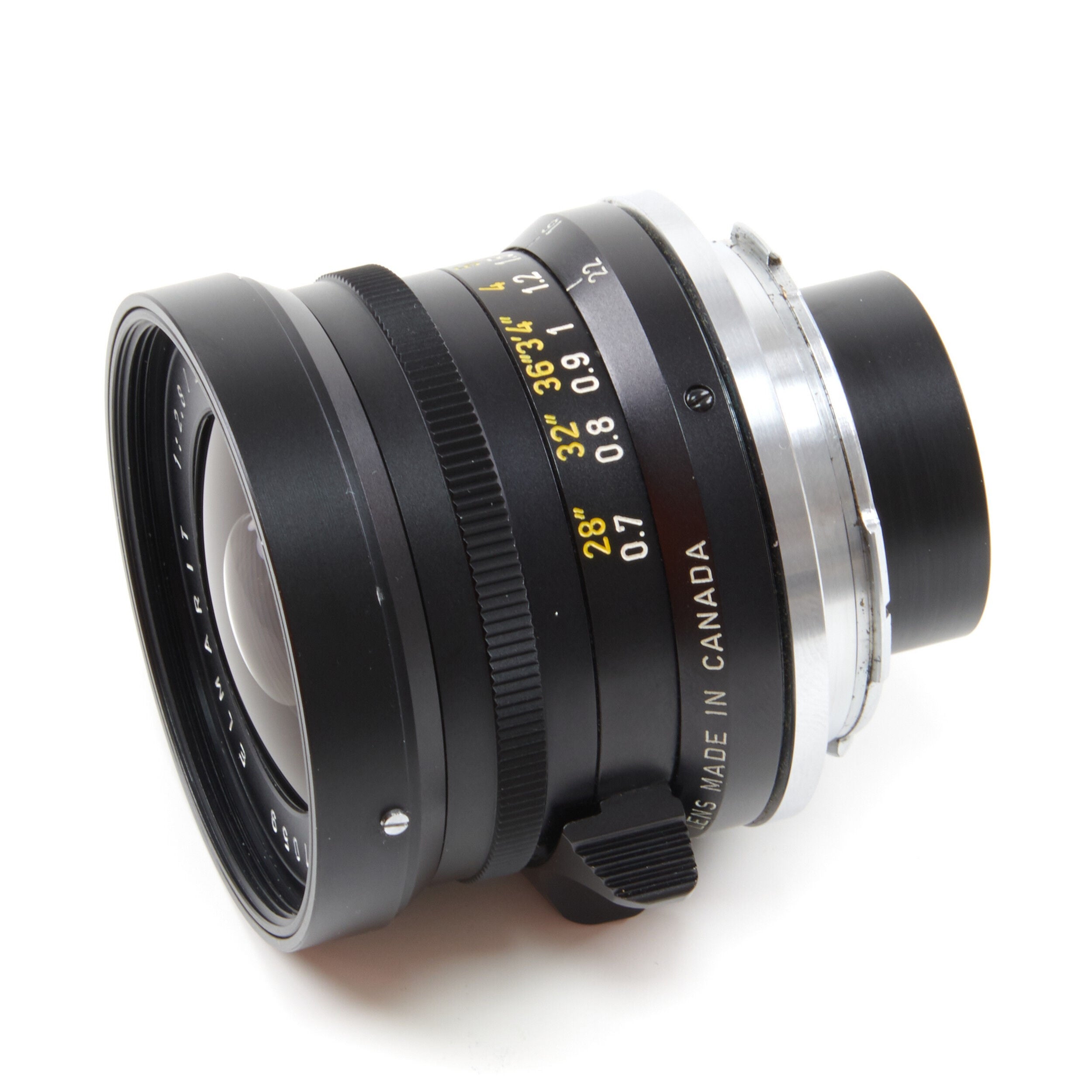 Leitz 28mm f2.8 Elmarit 9 Element Black Paint Stopper Canada + Hood