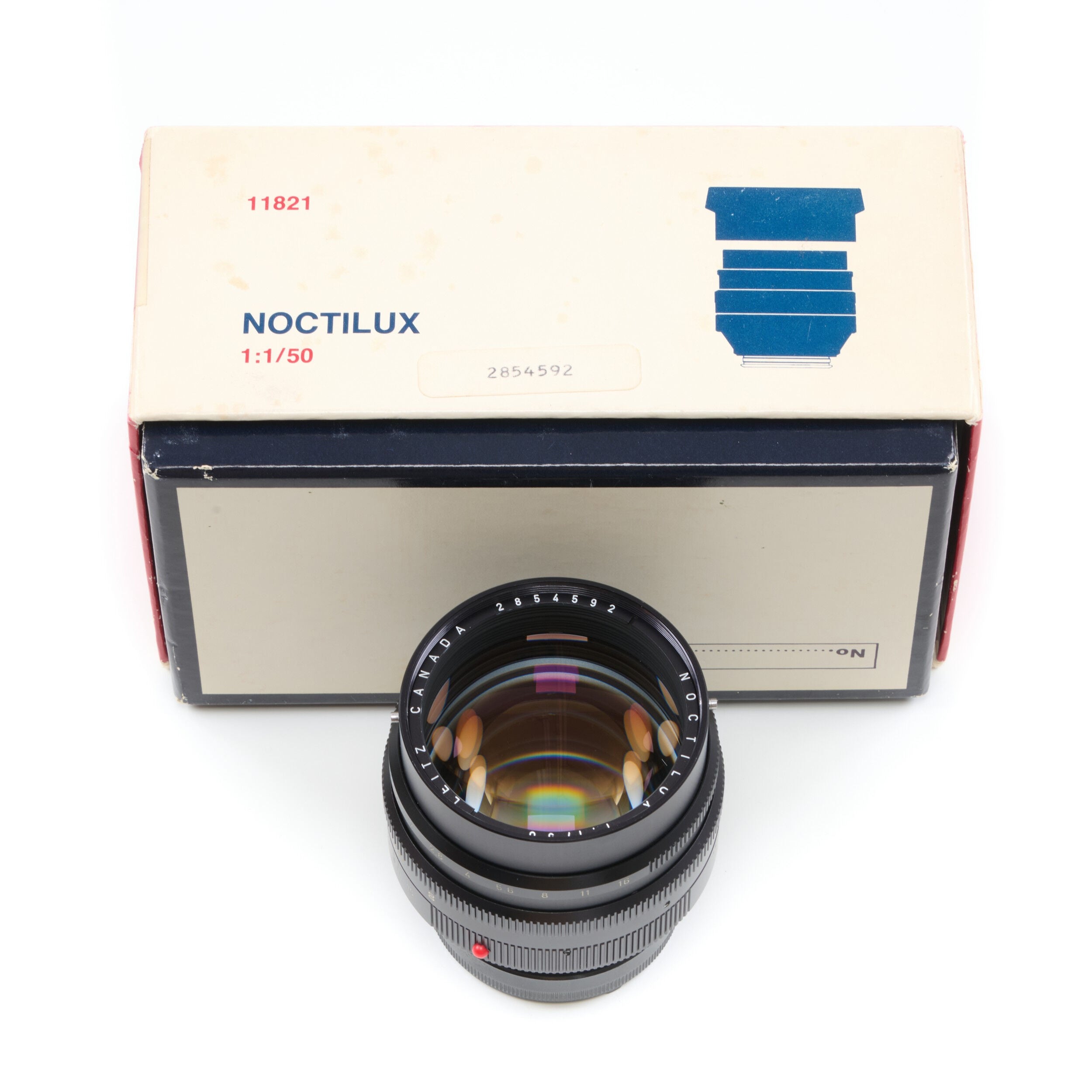 Leitz 50mm f1 Noctilux E58 + 12519 Hood 2nd Batch + Box