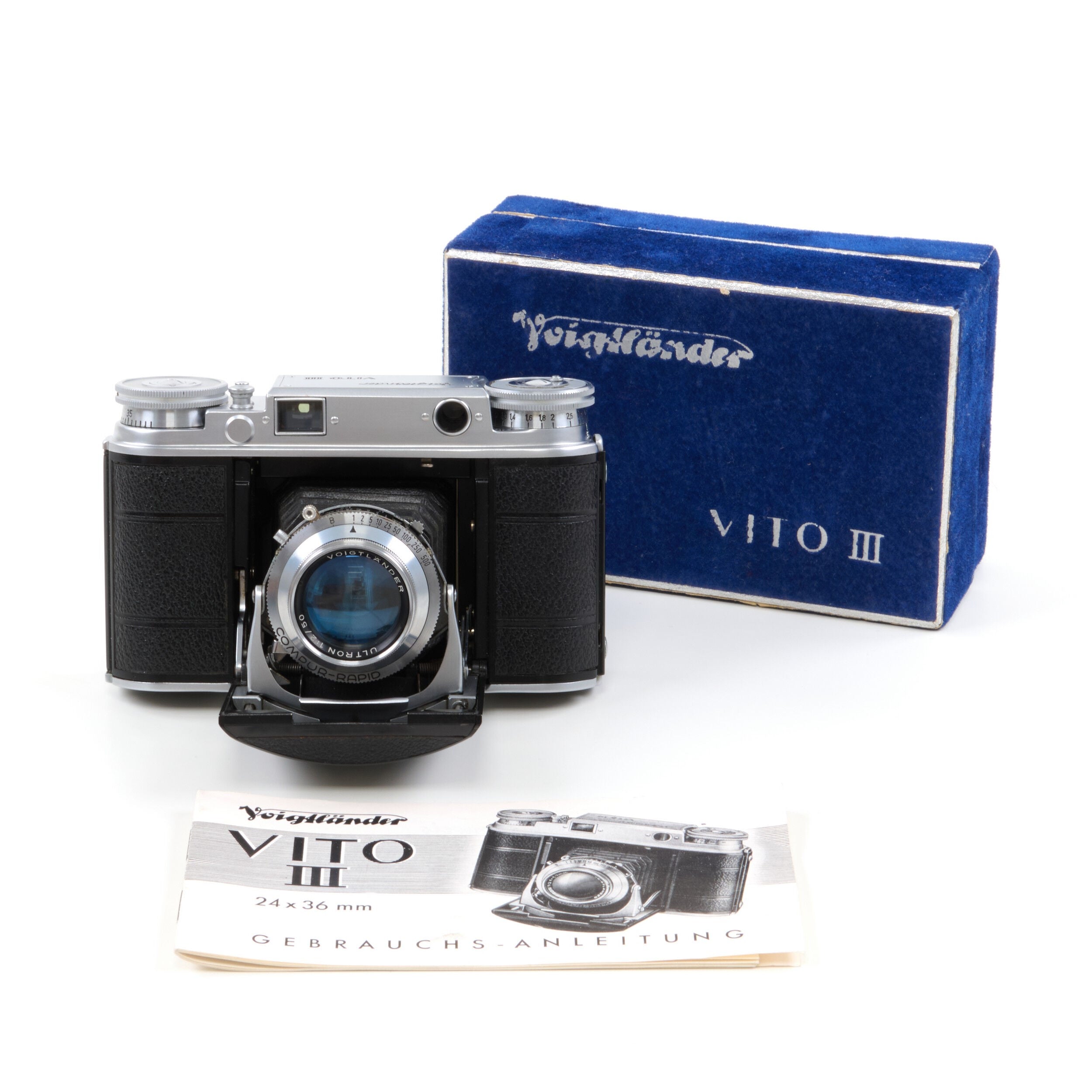Voigtländer Vito III Very early Batch + Ultron 50mm f2 Compur-Rapid + Box