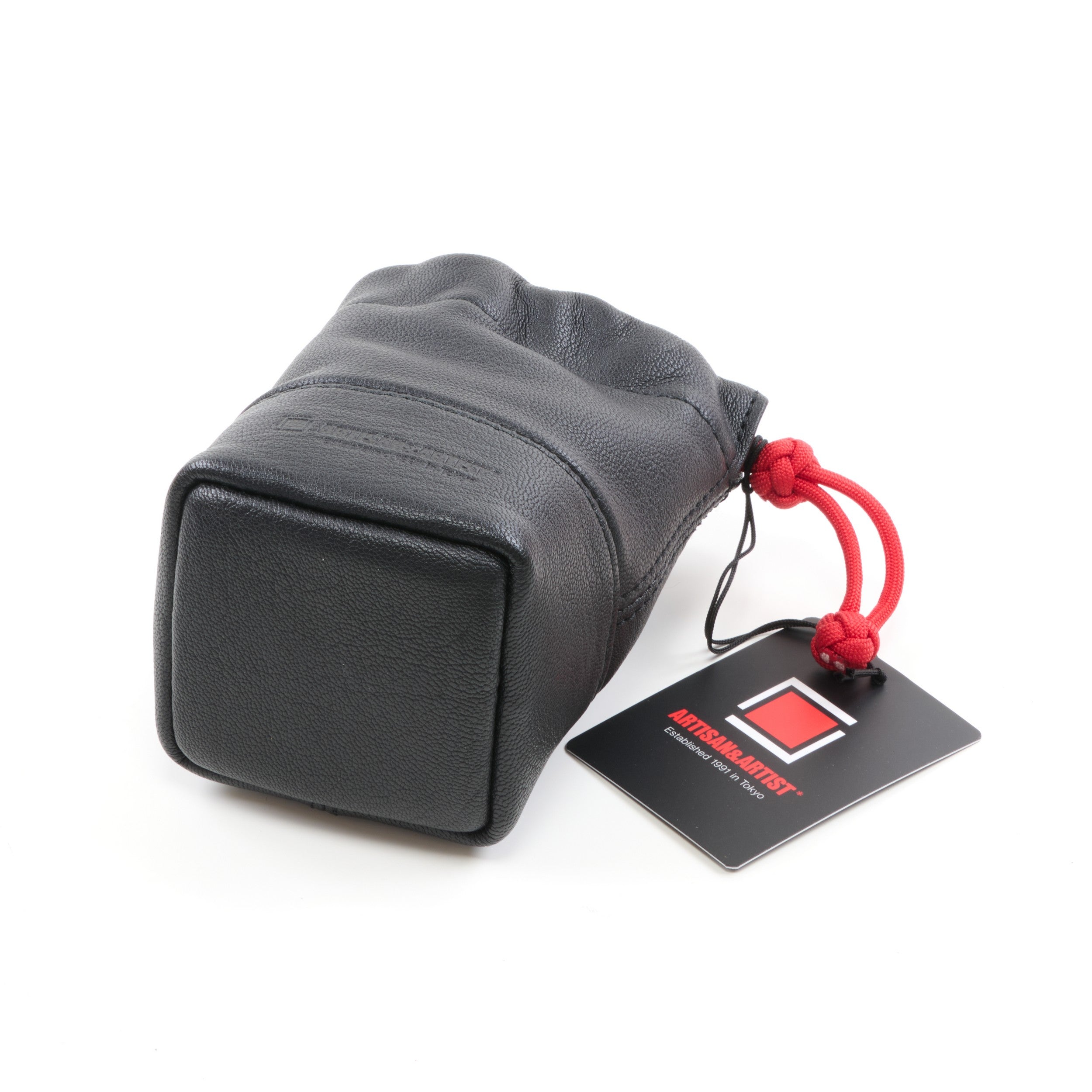 Artisan & Artist Lens Pouch Black Leather + Box