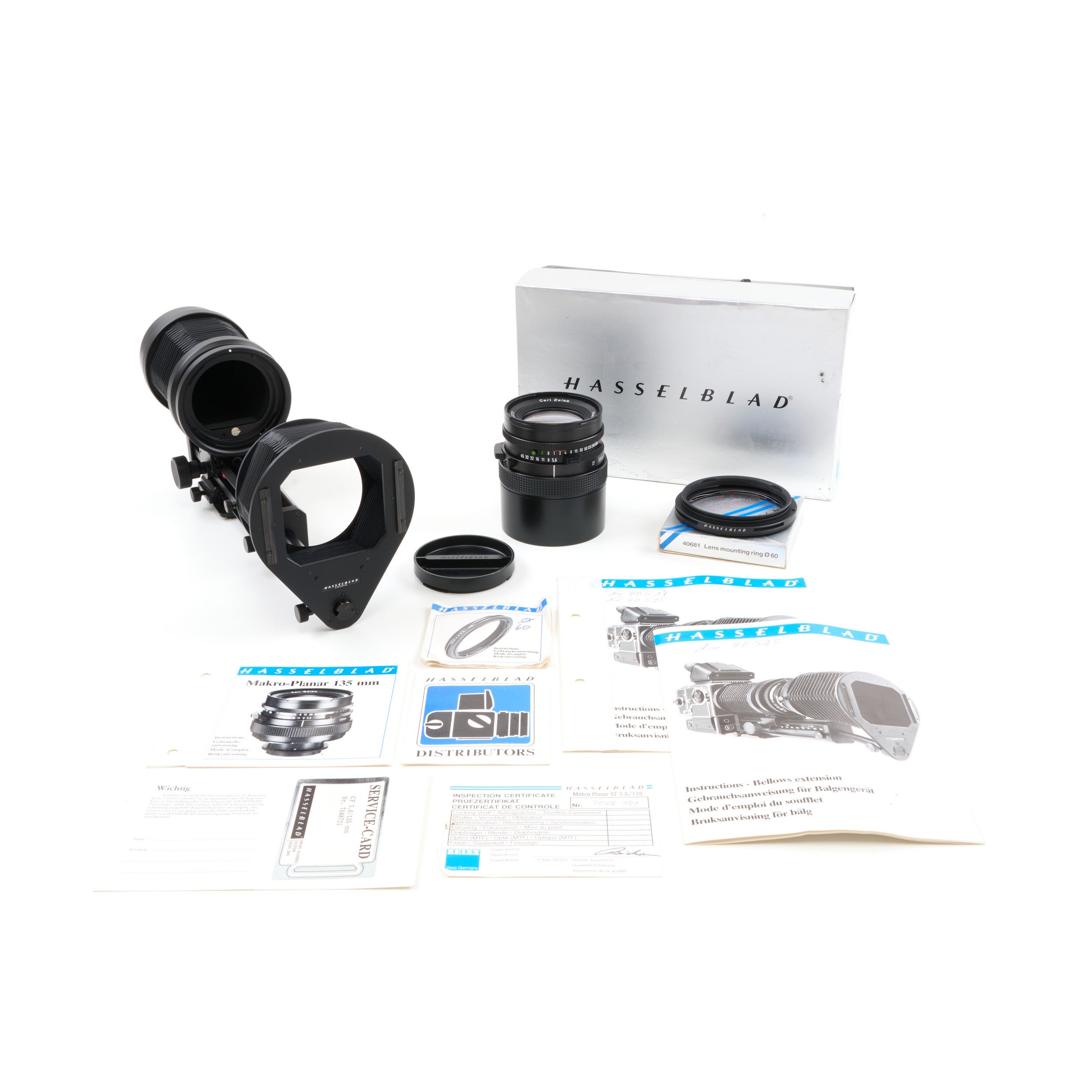 Carl Zeiss 135mm f5.6 Marko-Planar-CF + Bellows Set For Hasselblad V System