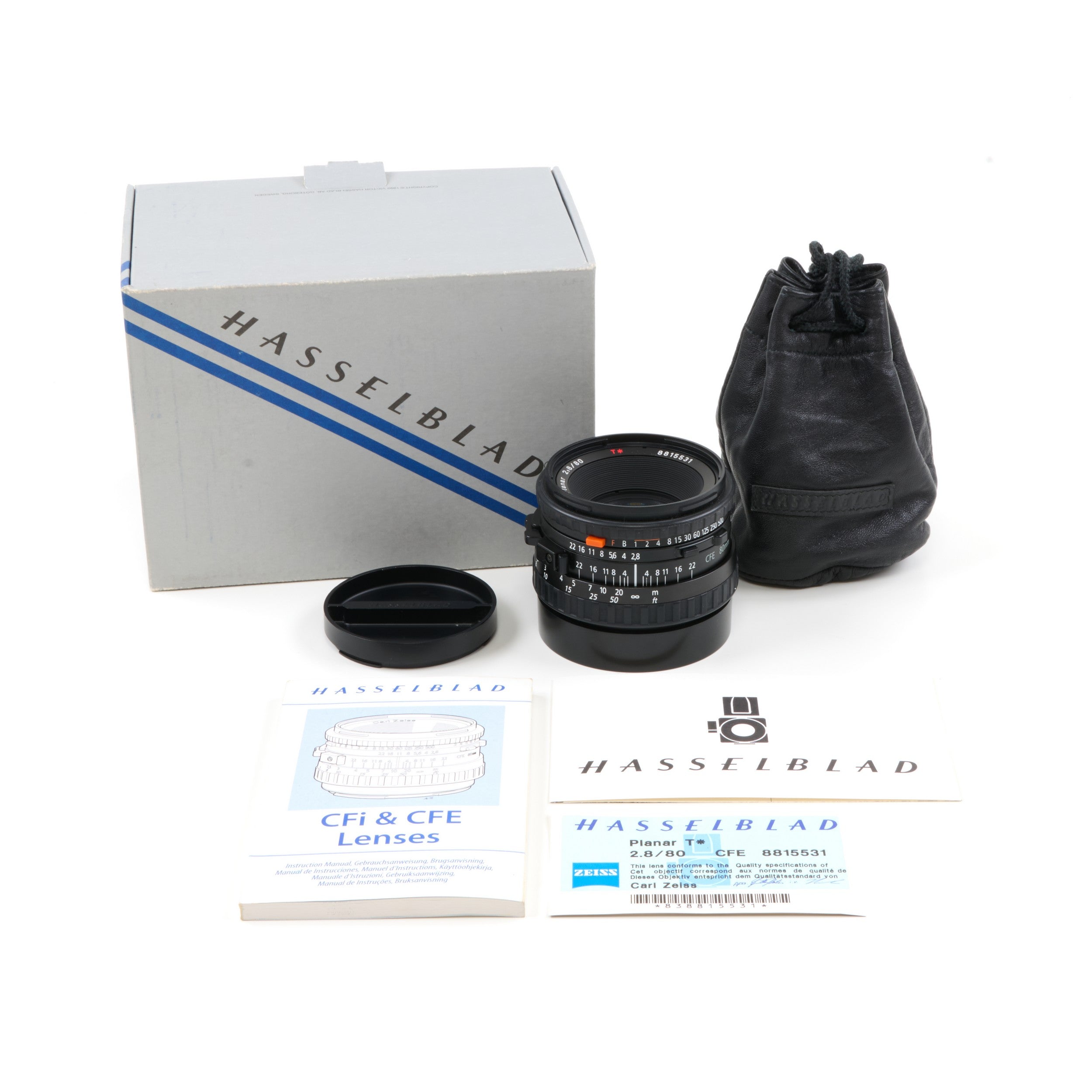 Carl Zeiss 80mm f2.8 Planar CFE For Hasselblad V System + Box