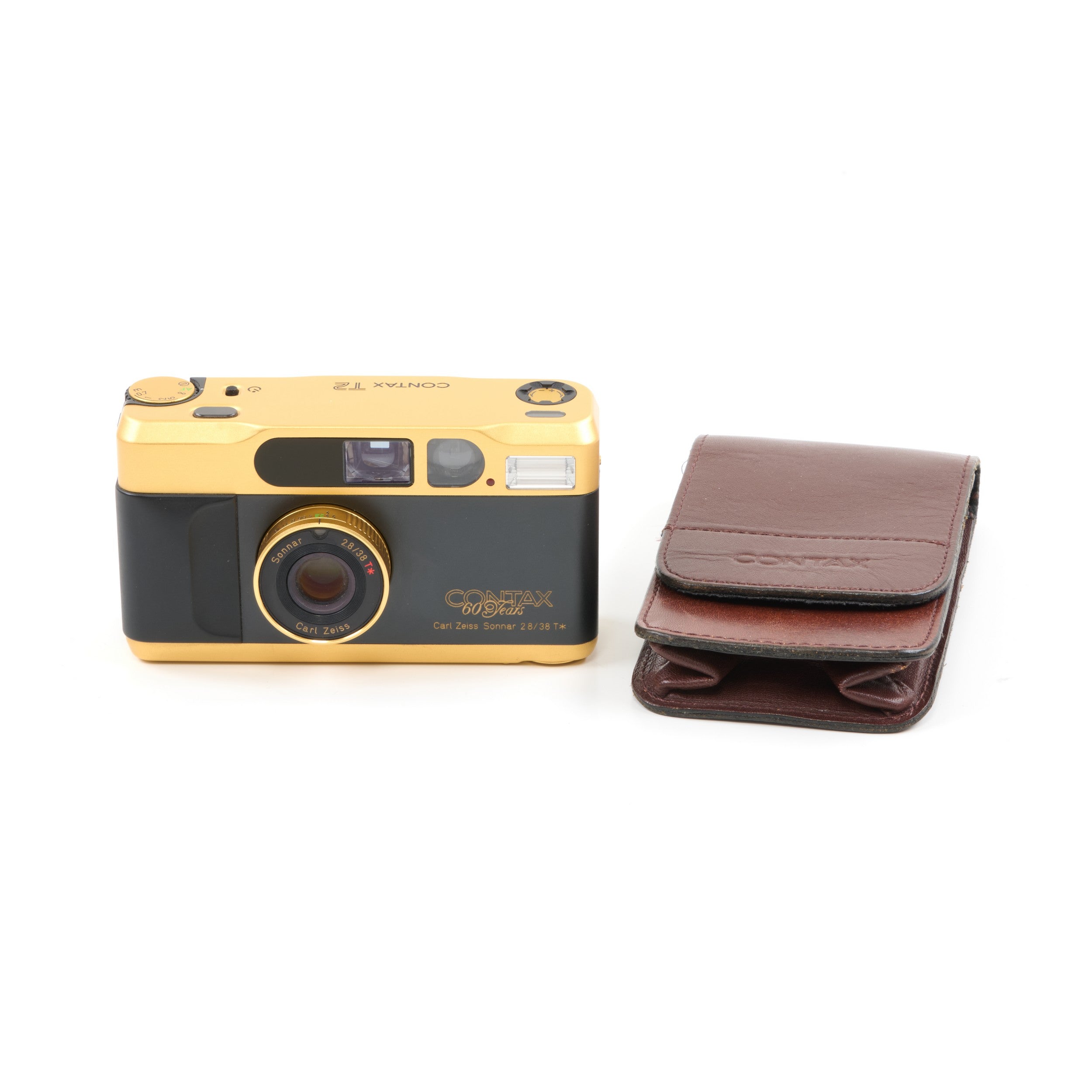 CONTAX T2 ゴールド Carl Zeiss Sonnar #1132 Contax T2 Gold 60 Years 35mm Point And Shoot Film Camera