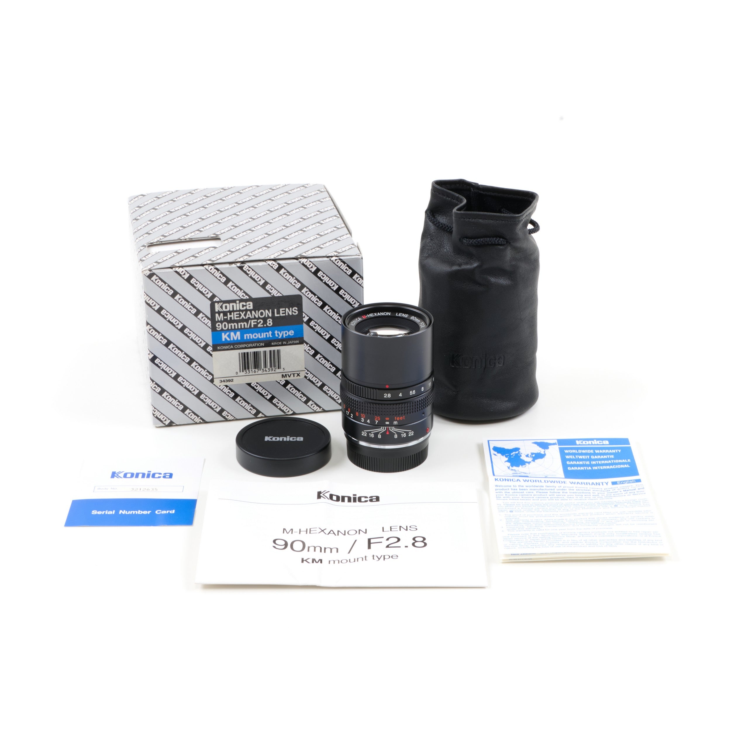 Konica M-Hexanon 90mm f2.8 NOS + Box