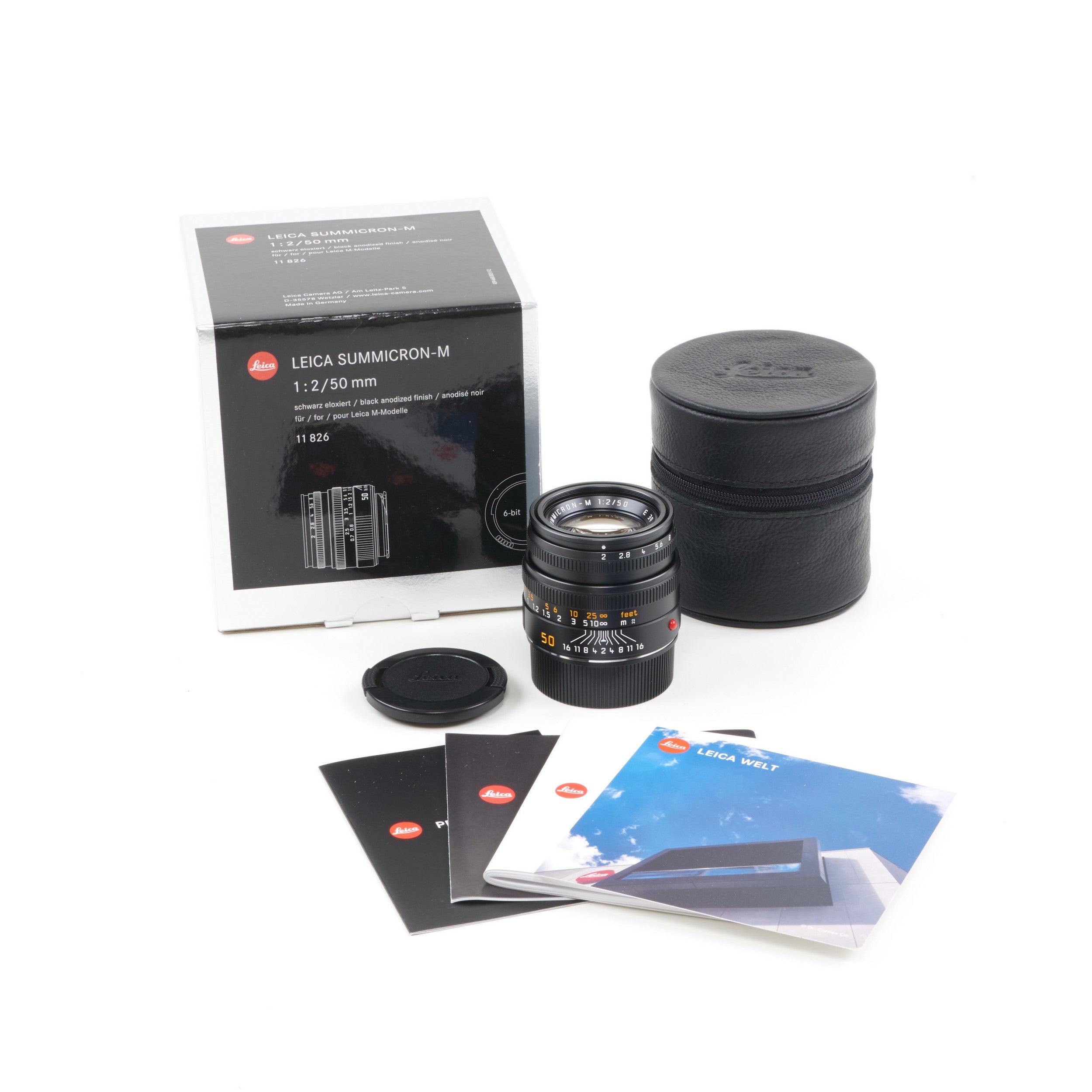 Leica 50mm f2 Summicron-M Black 6-Bit + Box