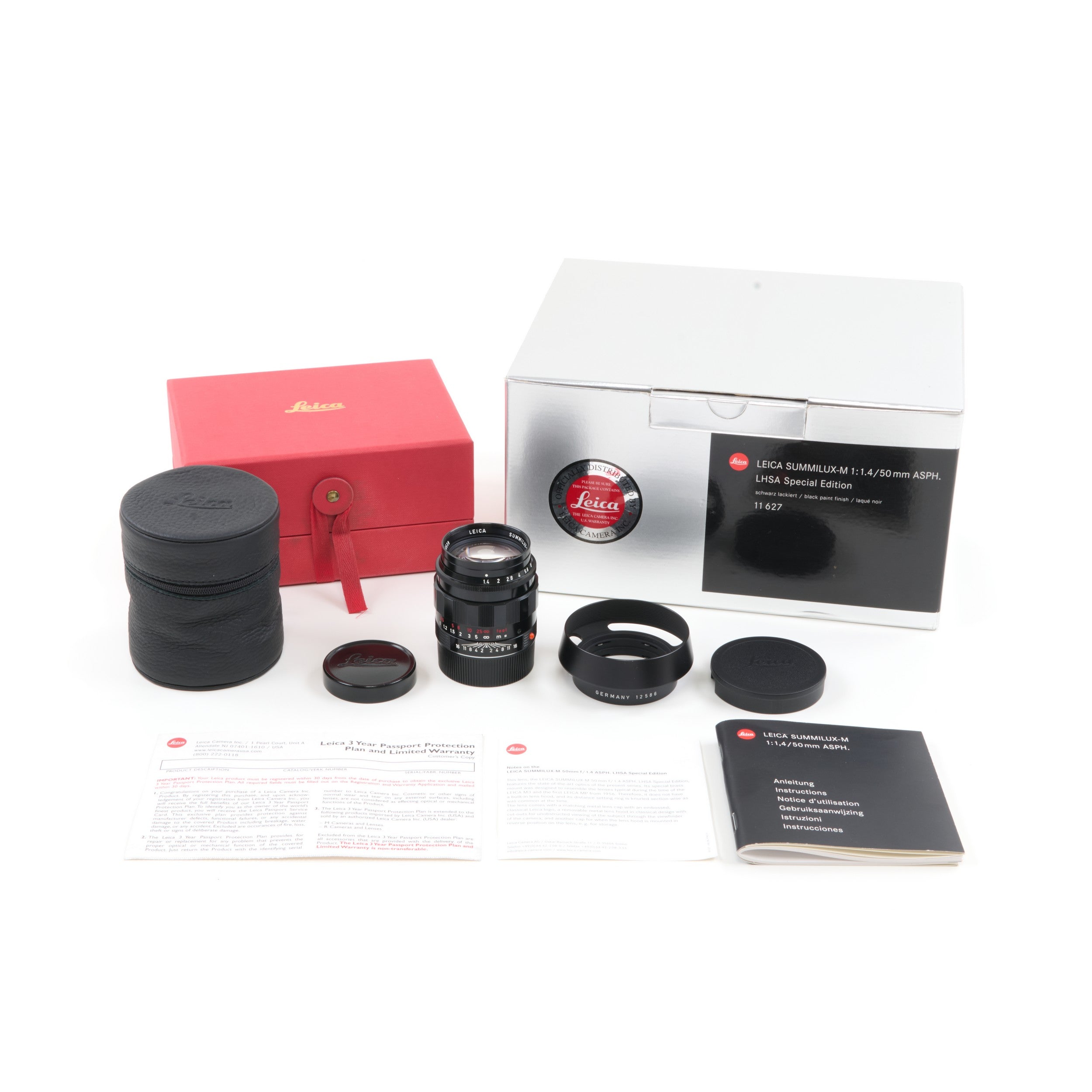 Leica 50mm f1.4 Summilux-M ASPH Black Paint LHSA + Box