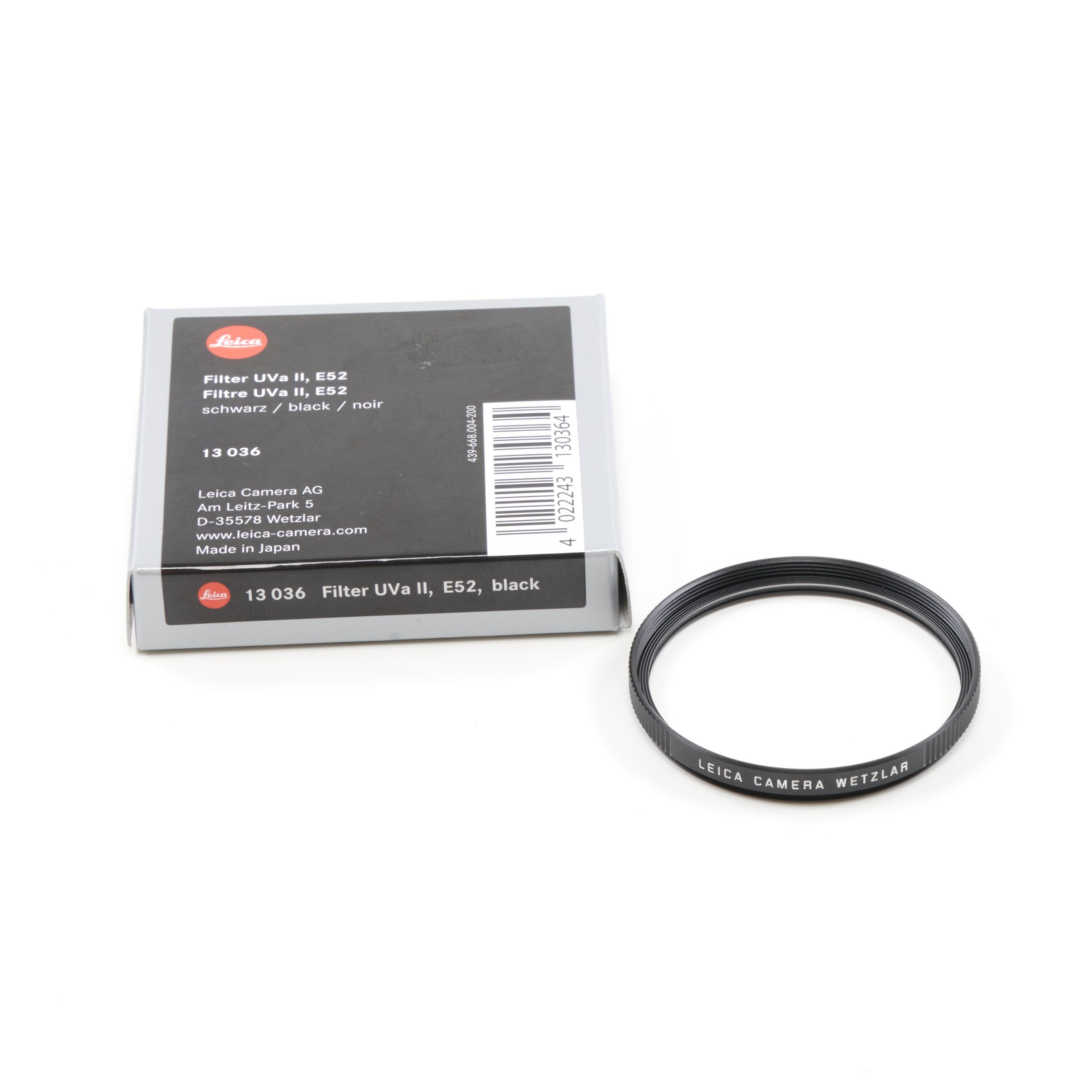 Leica E52 UVA II Filter Black + Box
