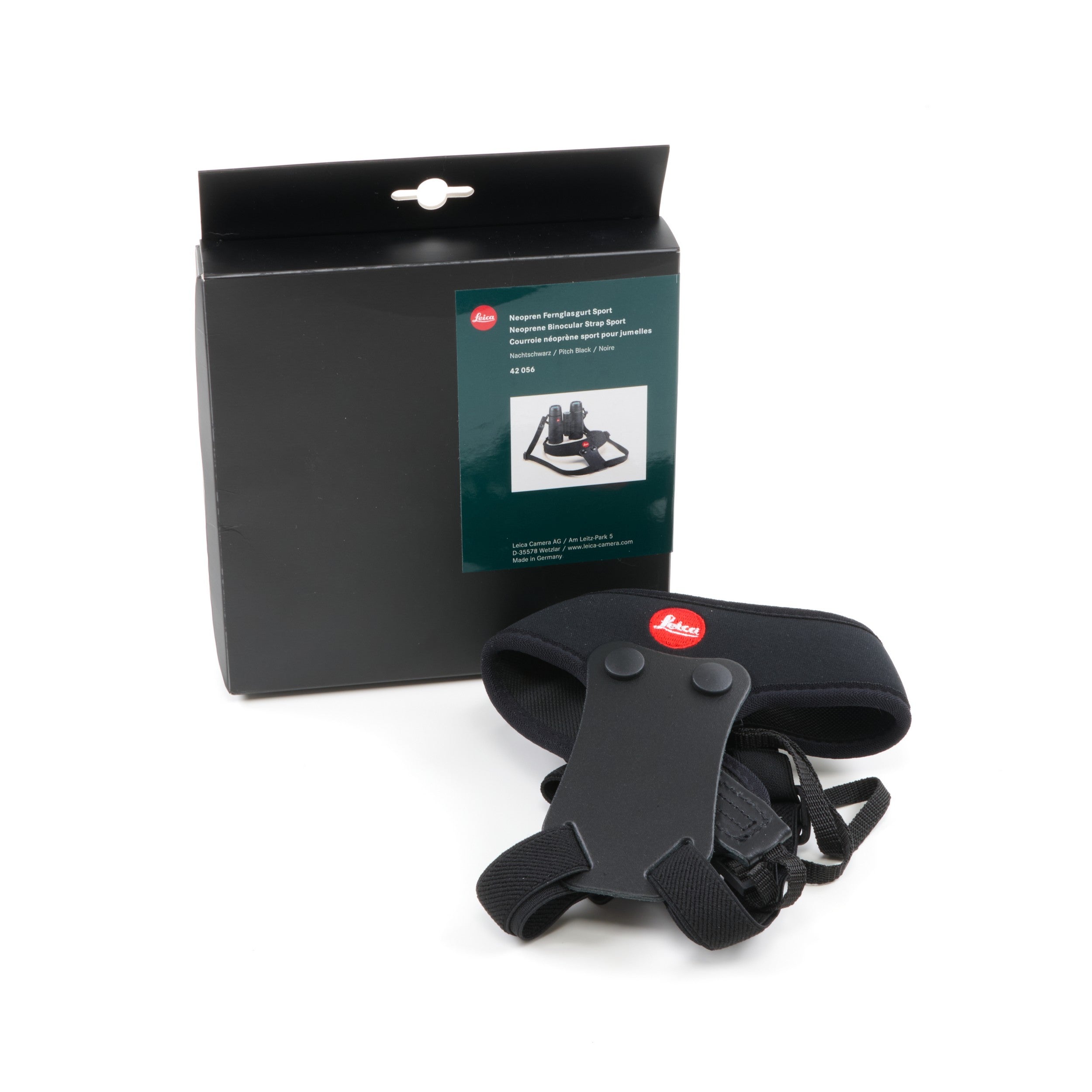 Leica Neoprene Binocular Strap Sport Pitch Black + Box