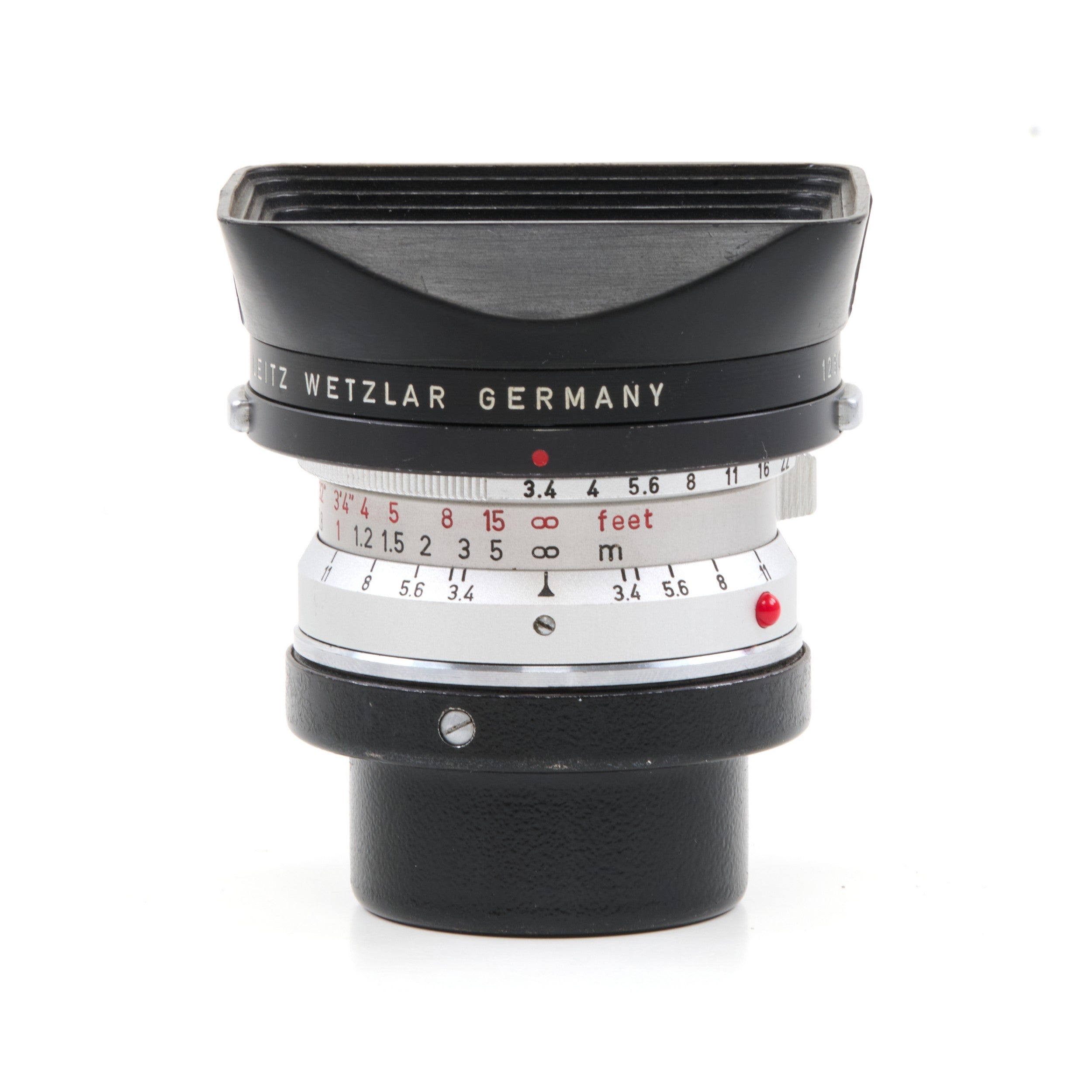 Leitz 21mm f3.4 Super-Angulon Silver + 12501 Hood
