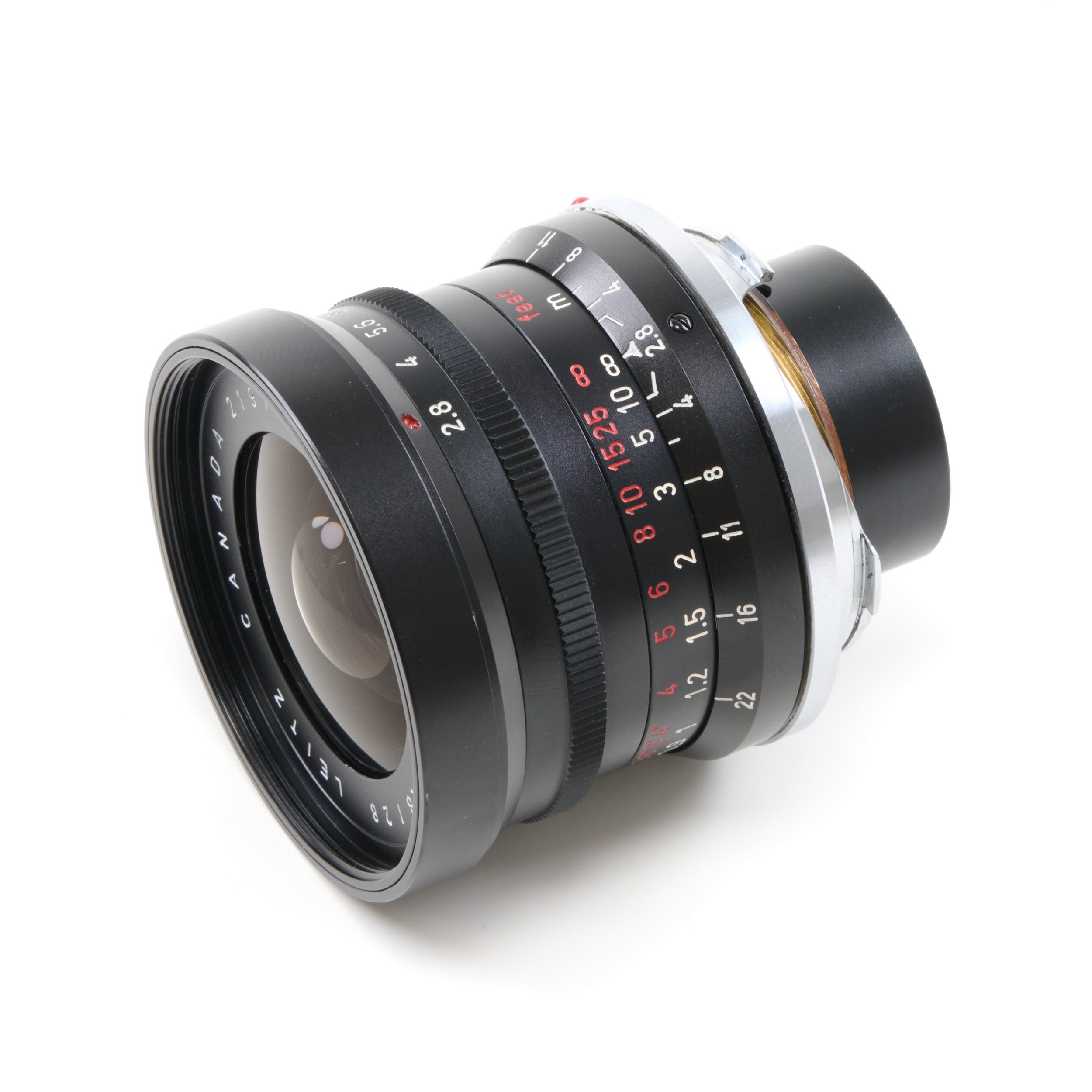 Leitz 28mm f2.8 Elmarit 9 Element Black Paint Stopper Canada + Hood + Box