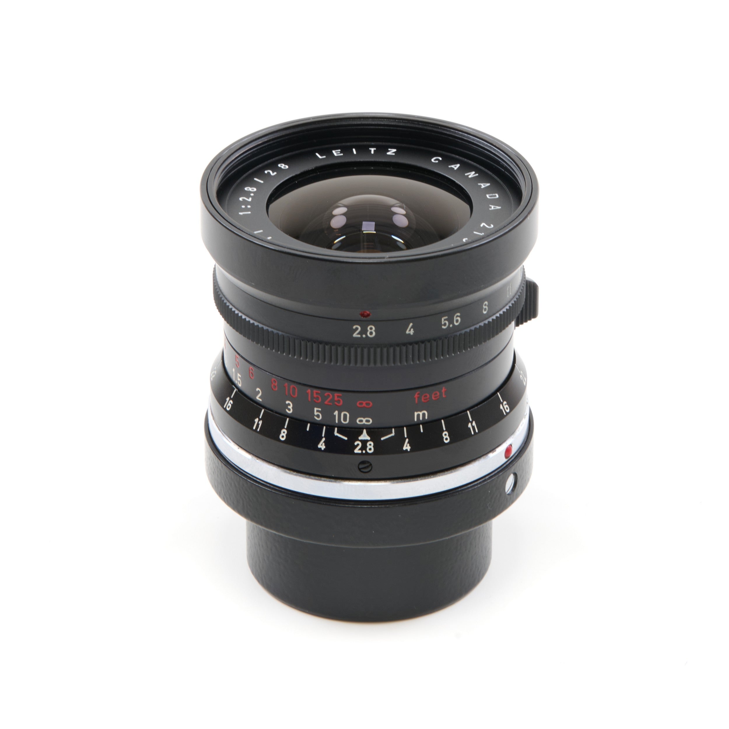 Leitz 28mm f2.8 Elmarit 9 Element Black Paint Stopper Canada + Hood + Box