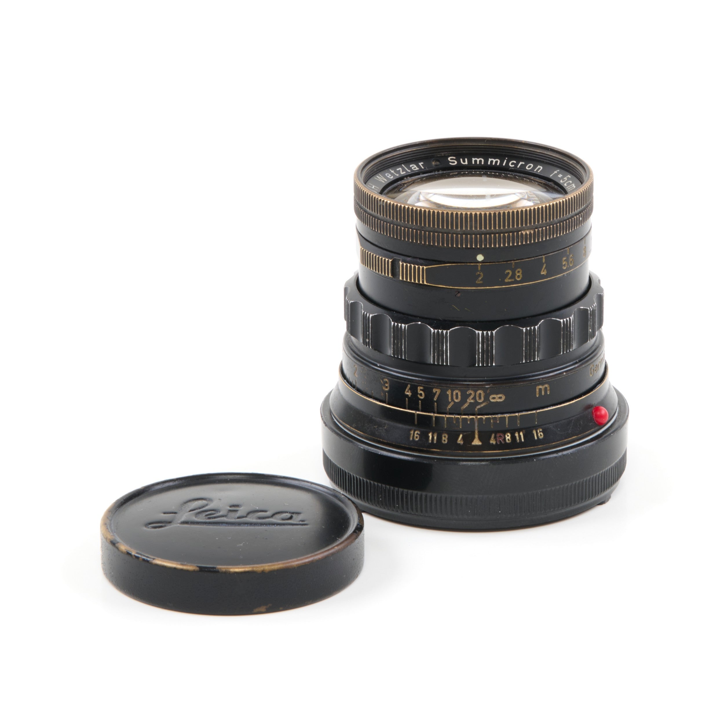 Leitz 50mm f2 Summicron Black Paint Brass Mount Rare