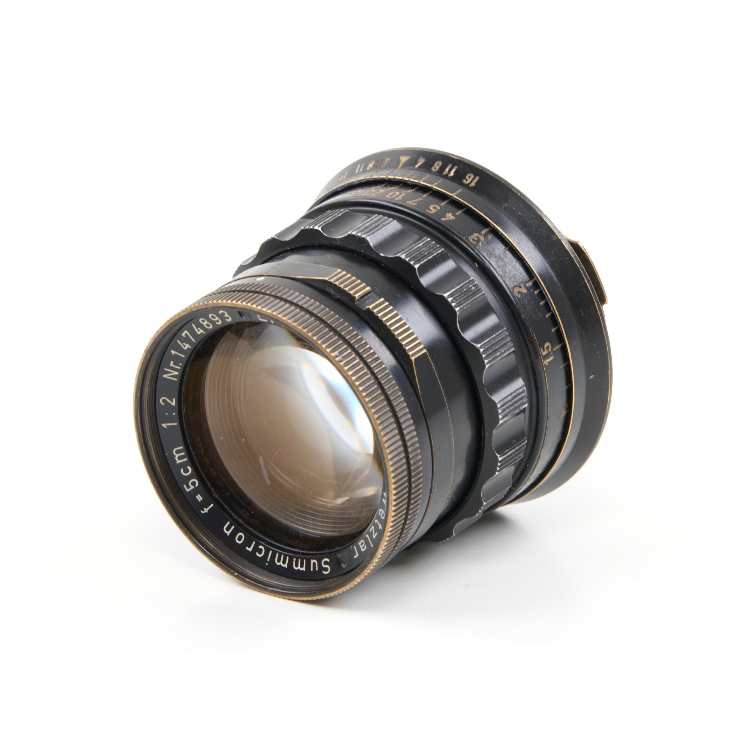 Leitz 50mm f2 Summicron Black Paint Brass Mount Rare