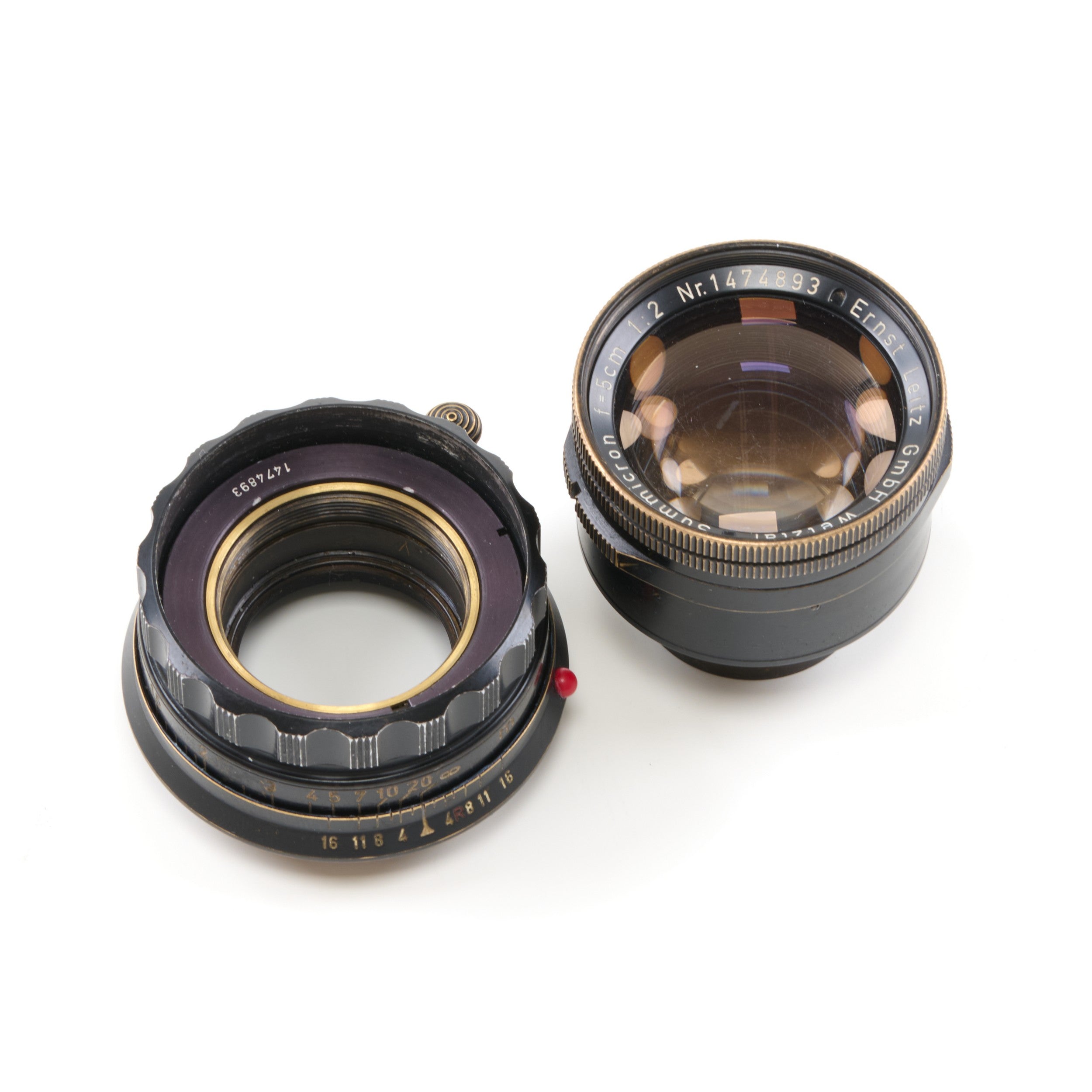 Leitz 50mm f2 Summicron Black Paint Brass Mount Rare