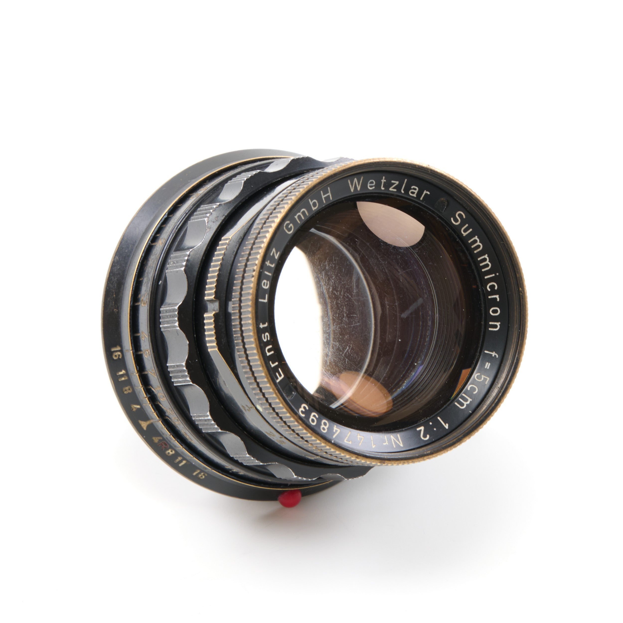 Leitz 50mm f2 Summicron Black Paint Brass Mount Rare