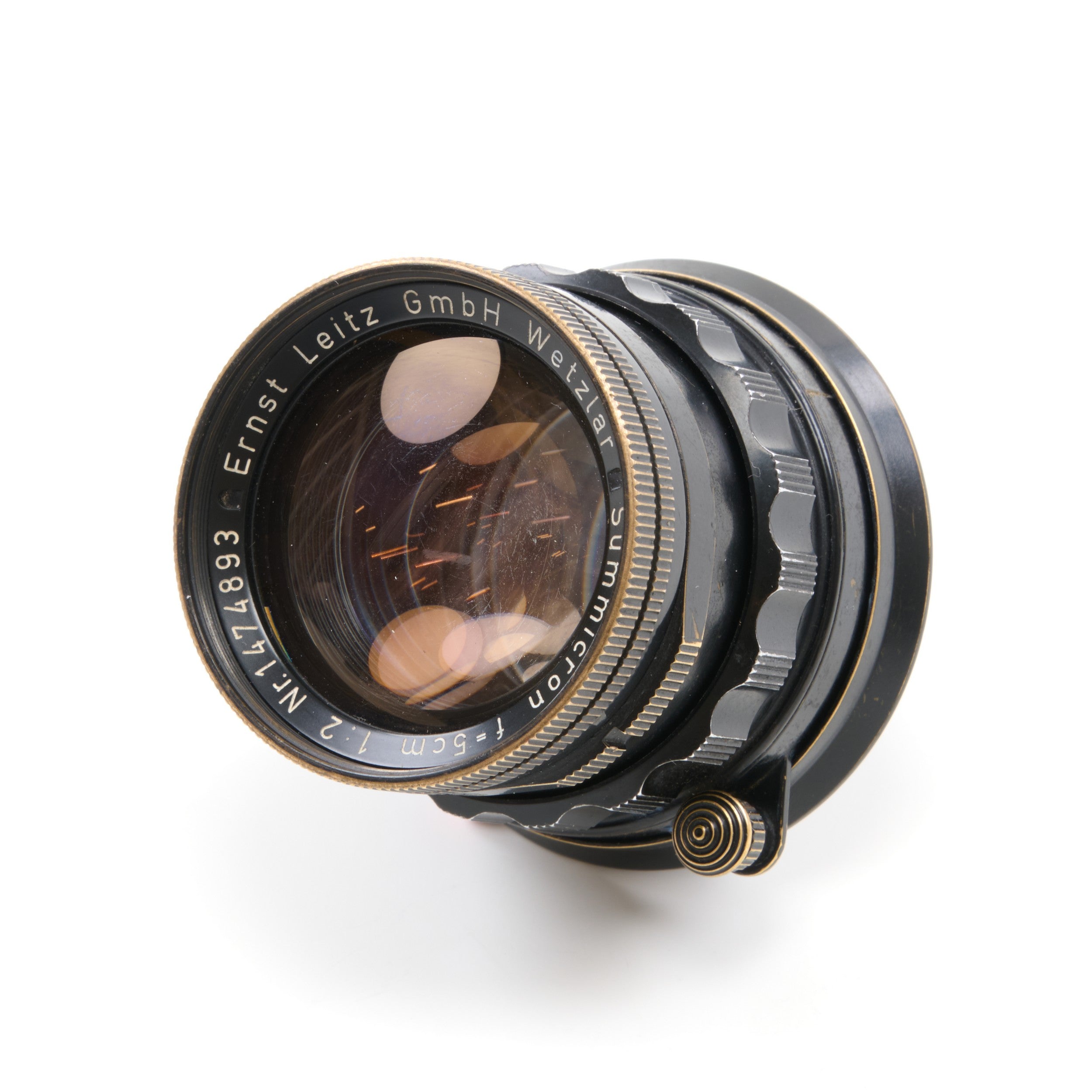 Leitz 50mm f2 Summicron Black Paint Brass Mount Rare