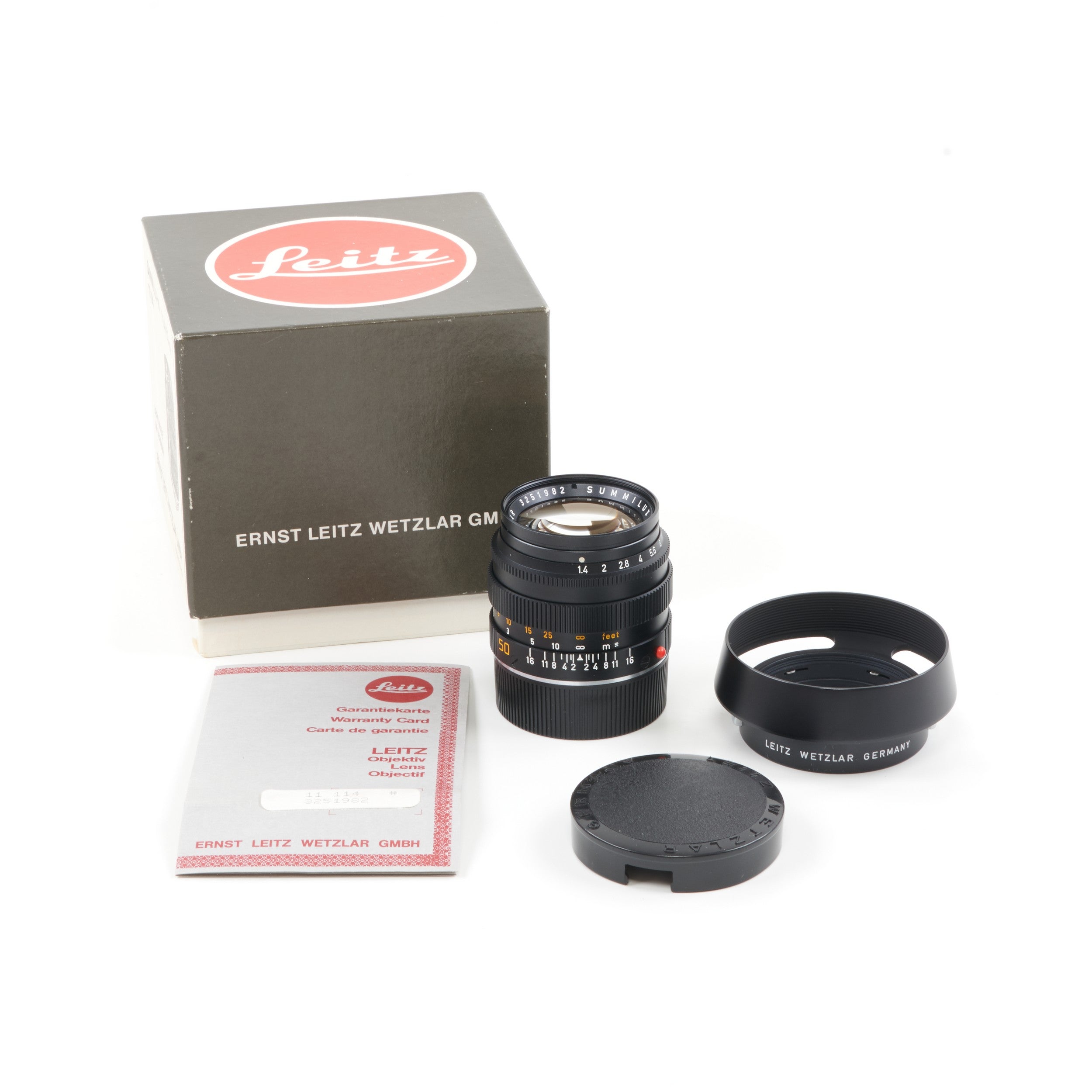 Leitz 50mm f1.4 Summilux Black + Box