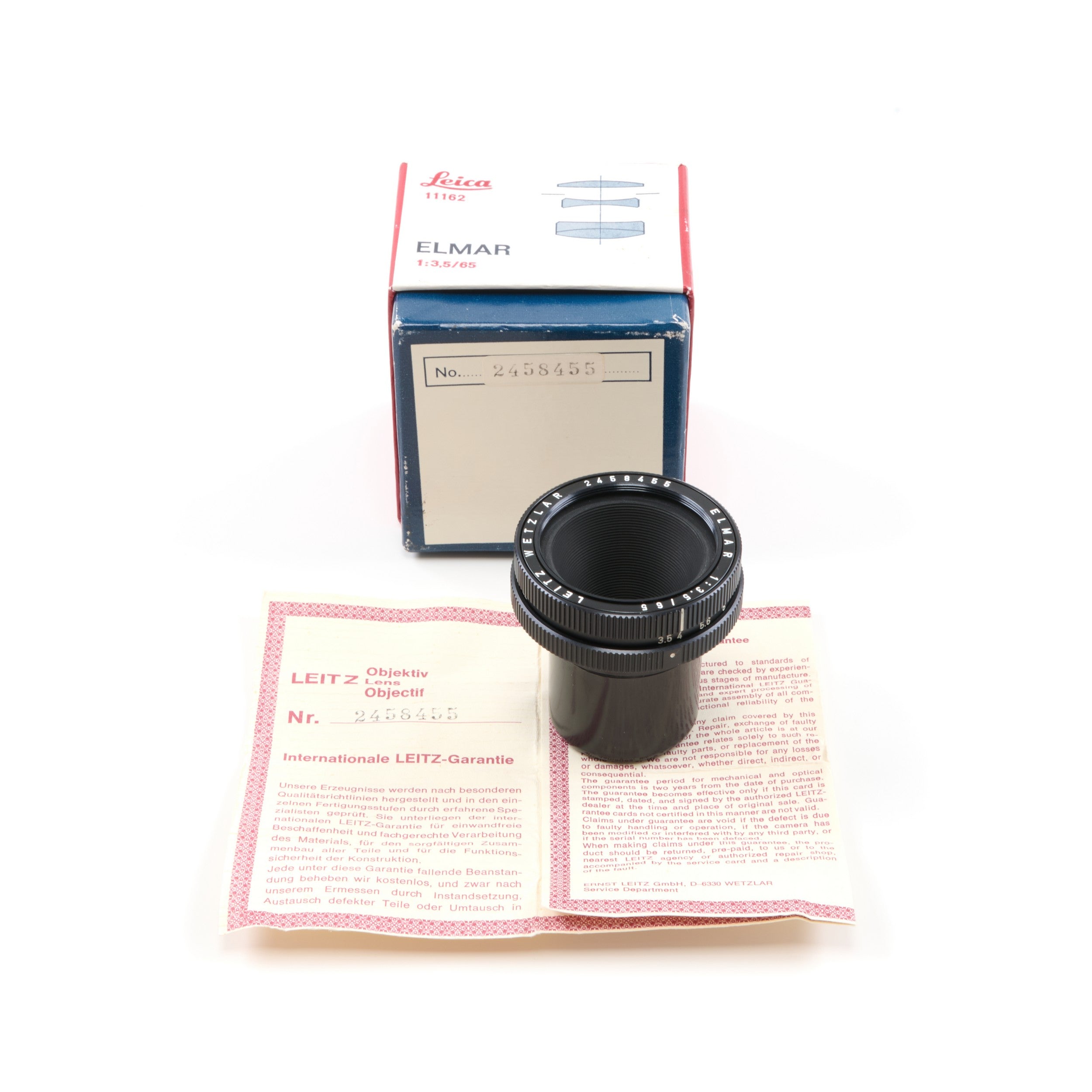 Leitz 65mm f3.5 Elmar Black + Box