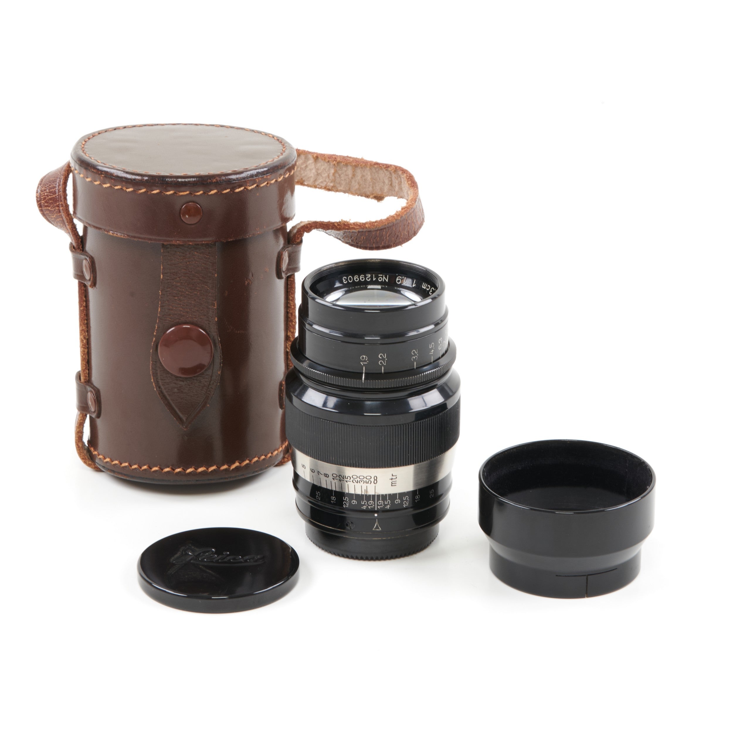 Leitz 73mm f1.9 Hektor Black Nickel M39 Set