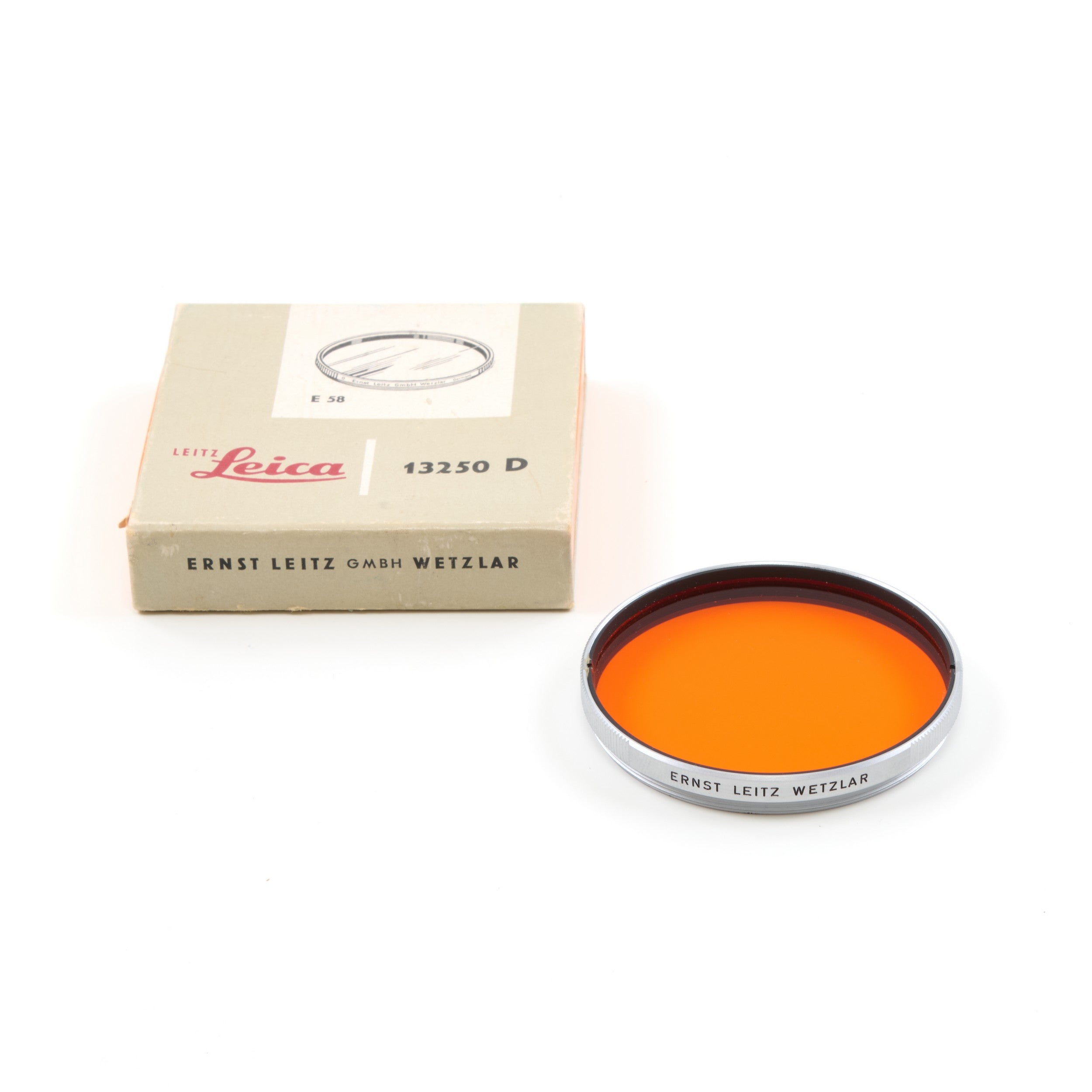 Leitz E58 Orange Filter Chrome + Box