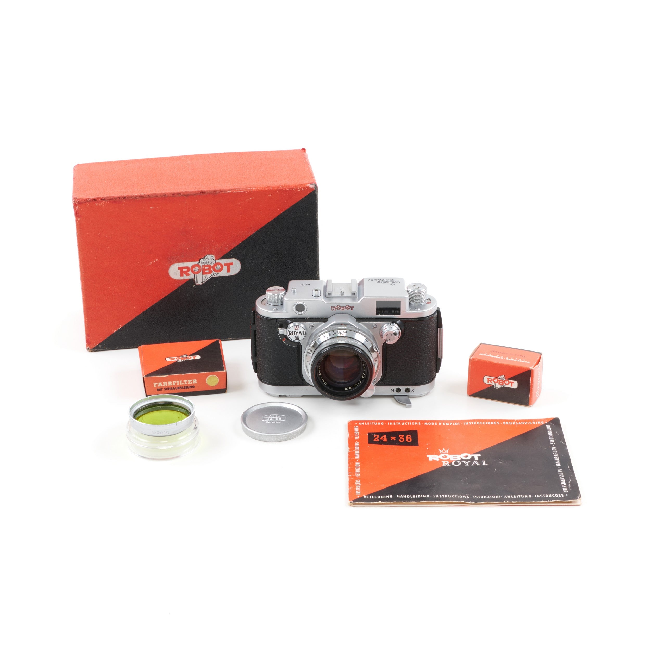 Robot Royal 36 With Continuous Firing Mode + Carl Zeiss 50mm f2 Sonnar + Box