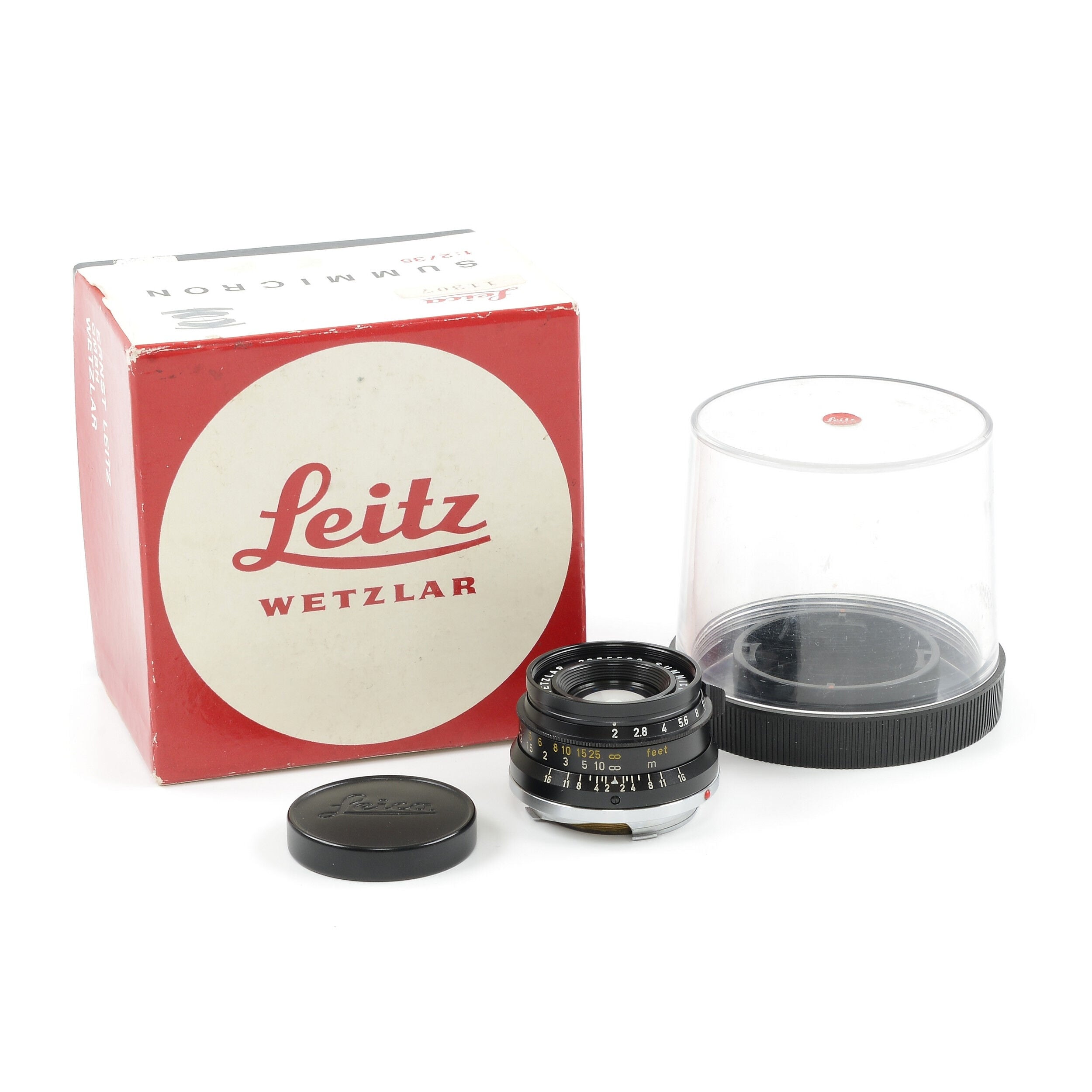 Leitz 35mm f2 Summicron 8 Element Black Chrome + Box