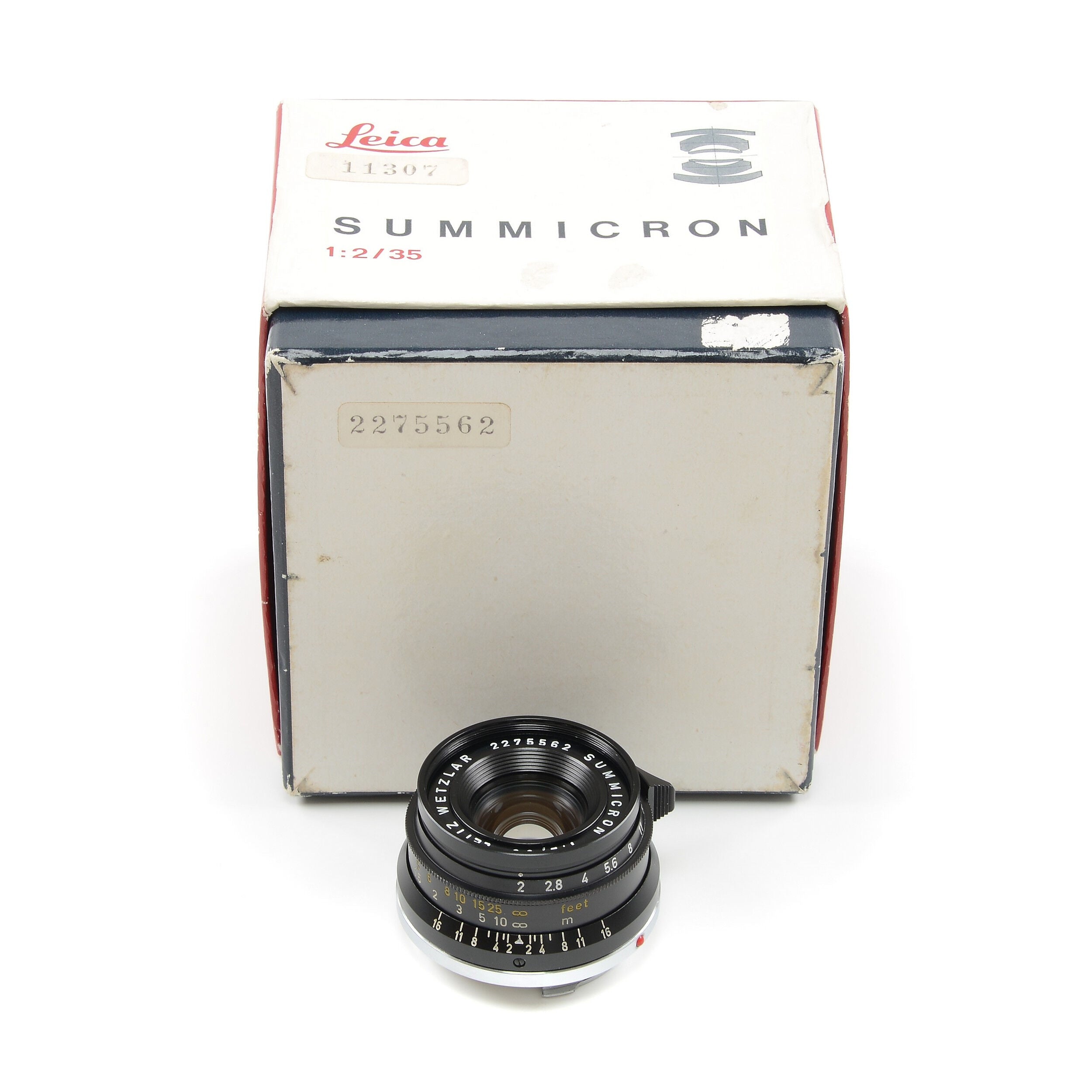 Leitz 35mm f2 Summicron 8 Element Black Chrome + Box