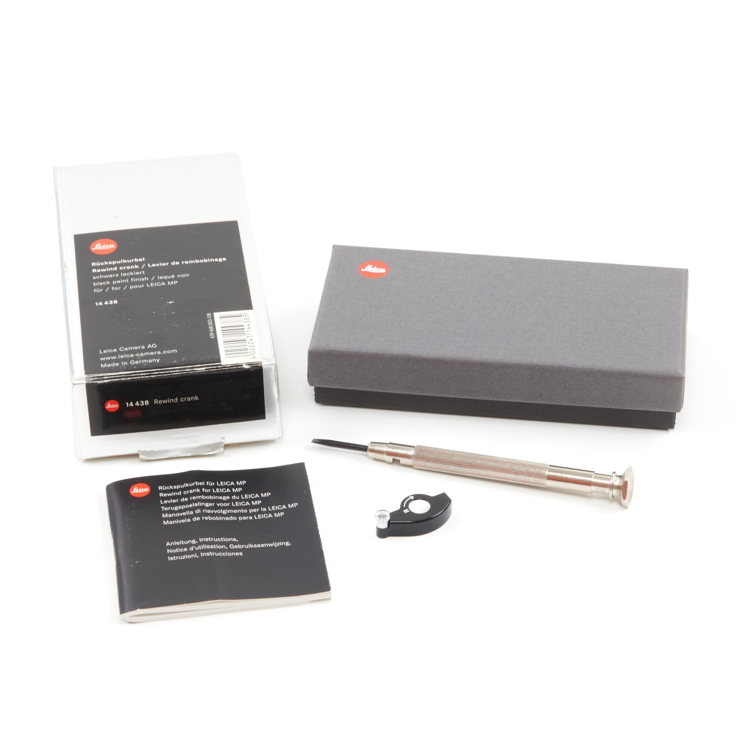 LEICA MP REWIND CRANK BLACK PAINT + BOX 14438 #4557